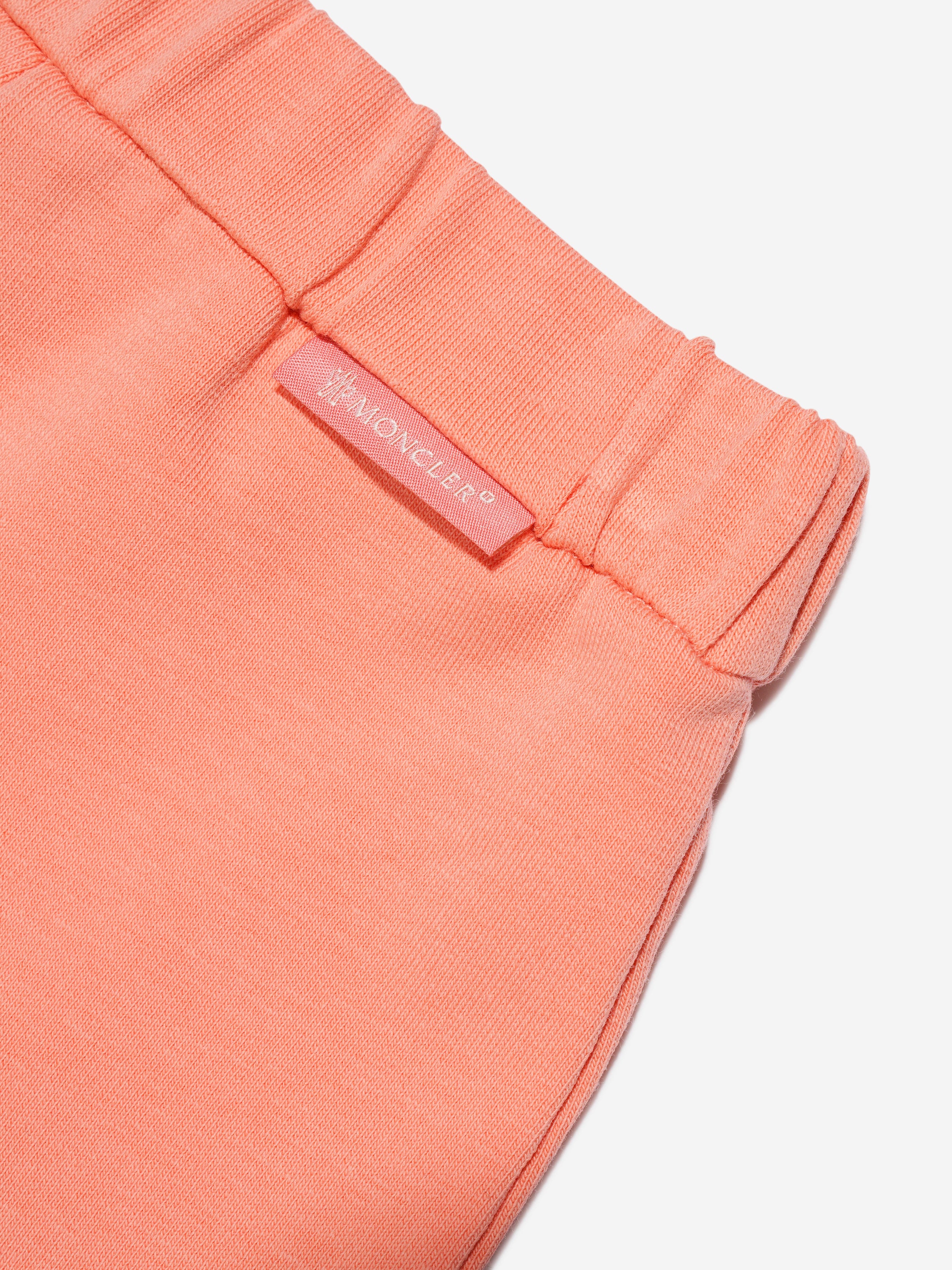 Moncler Enfant Baby Girls Logo Shorts in Orange Discount Manchester