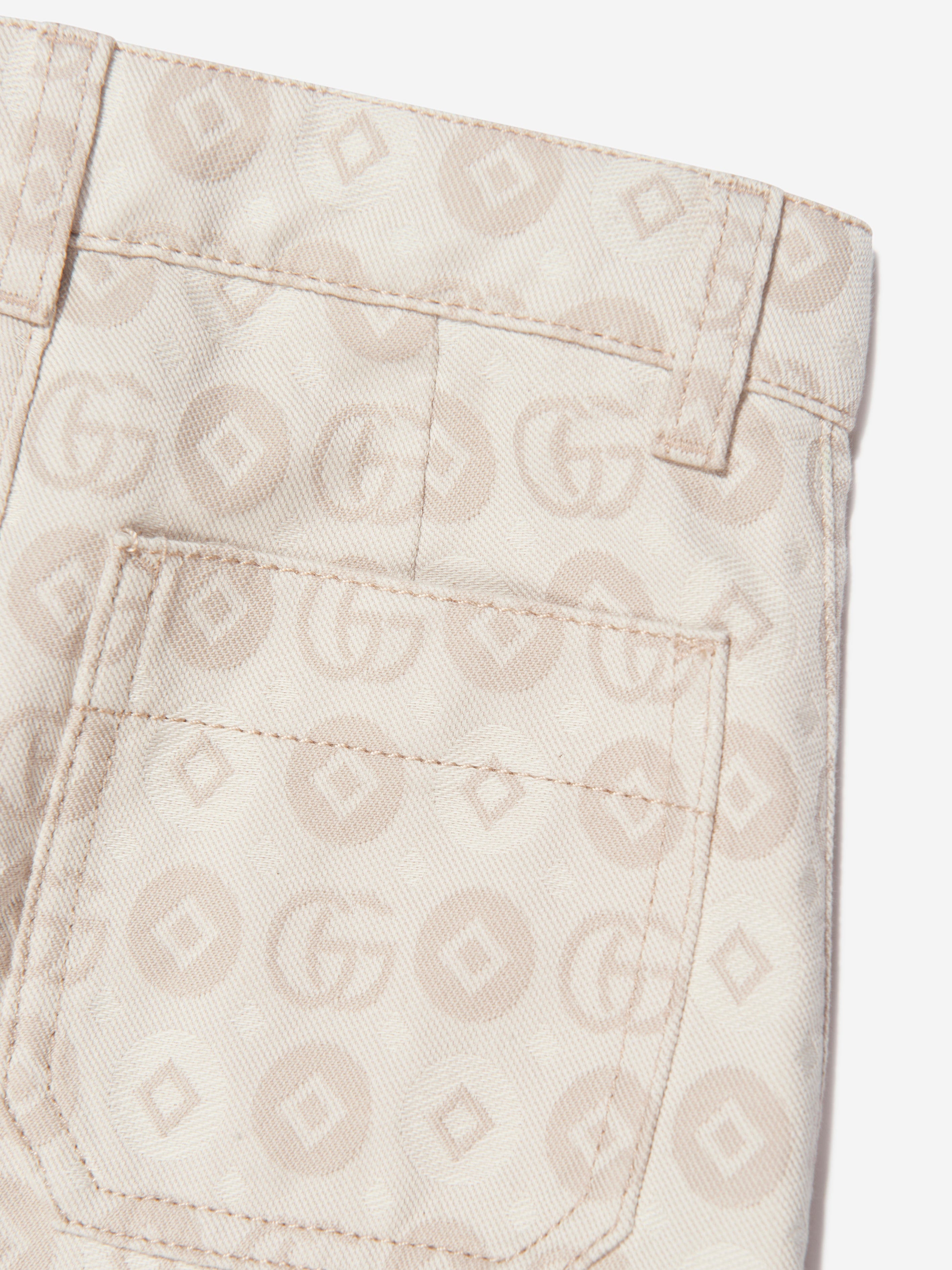 Gucci Kids Jacquard GG Denim Shorts in Ivory Perfect Cheap Pice