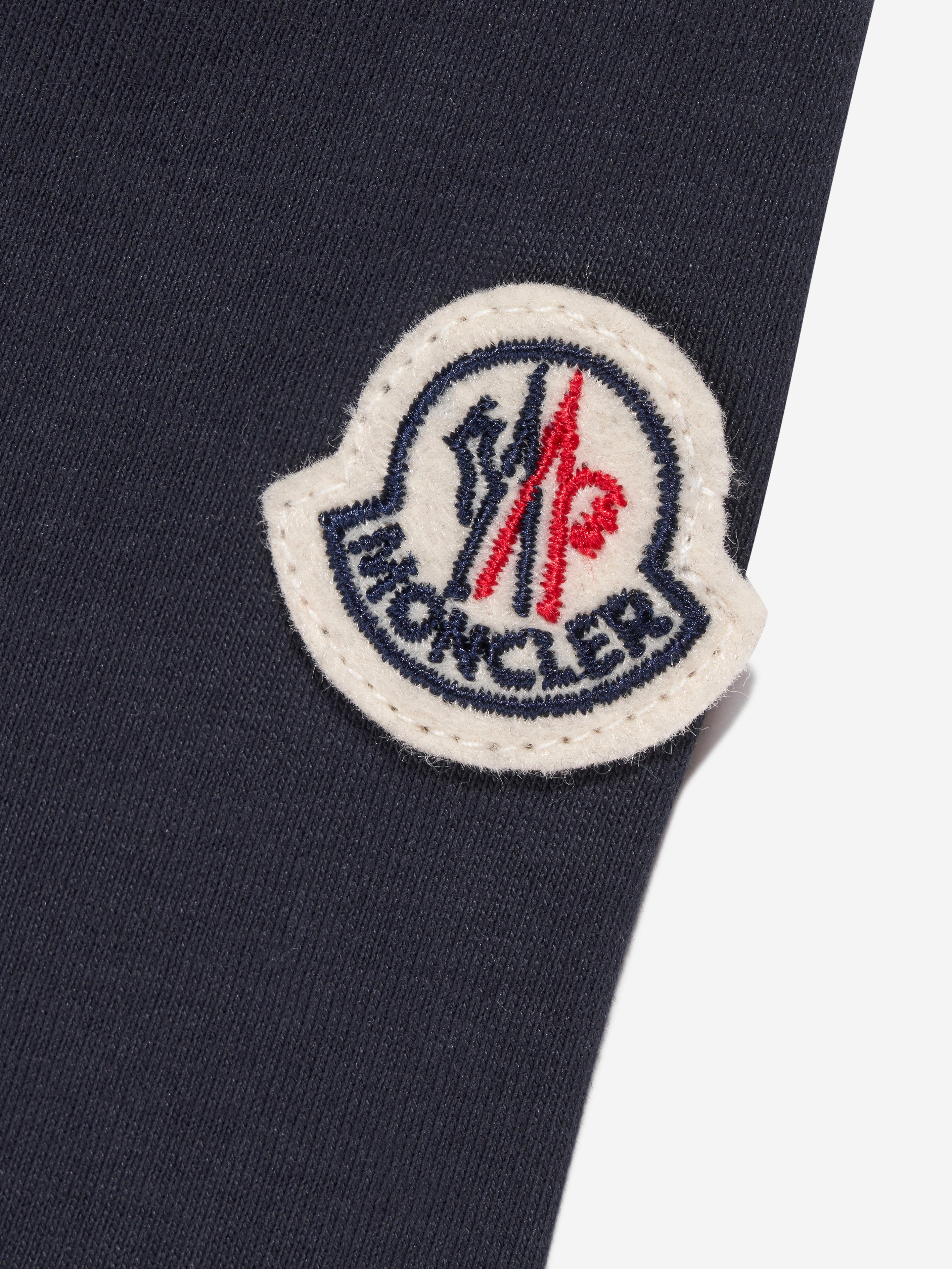 Moncler Enfant Boys Logo Print T-Shirt in Navy Sale Supply