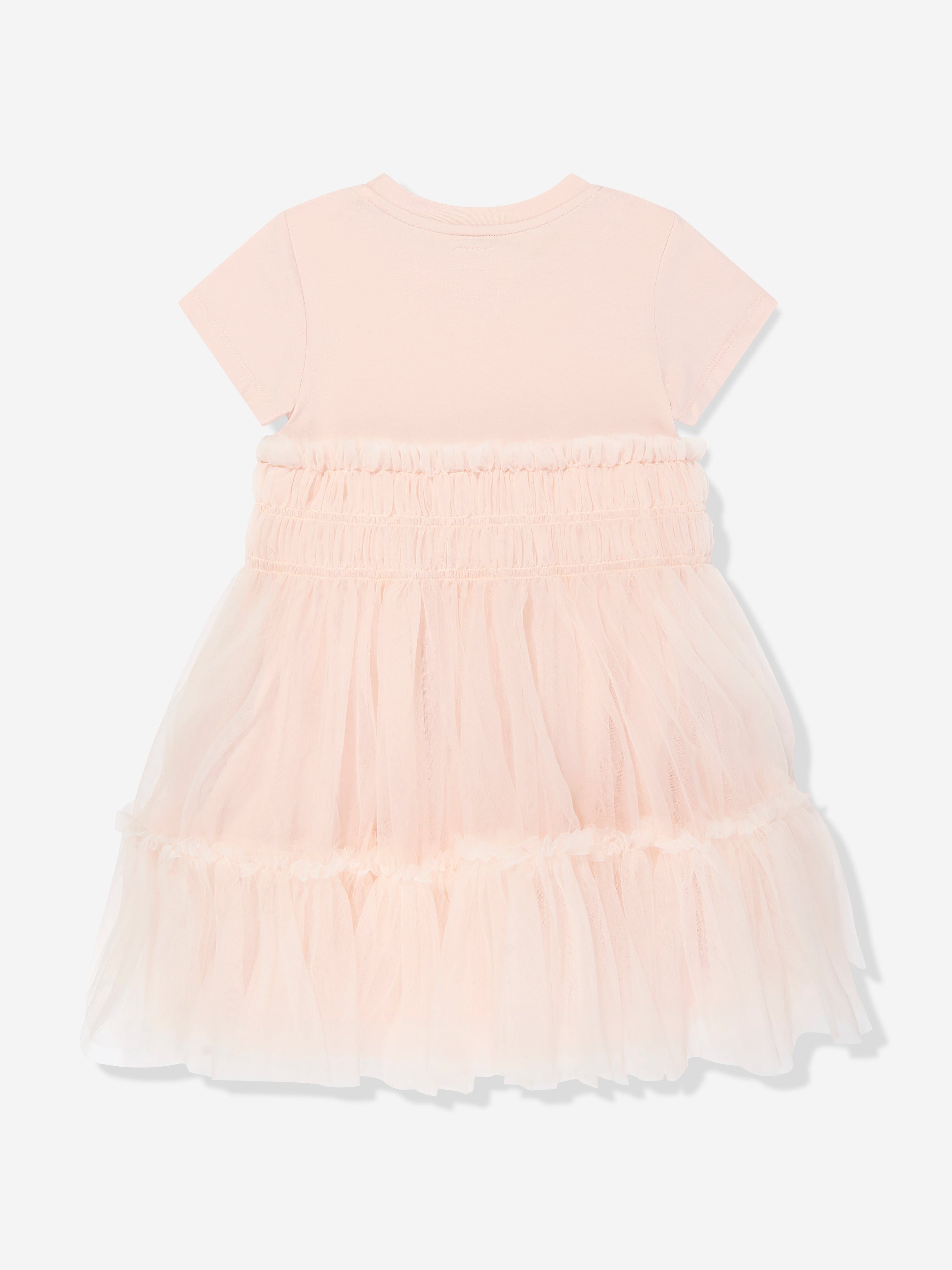 Girls Jersey and Tulle Dress in Pink Buy Cheap Explore