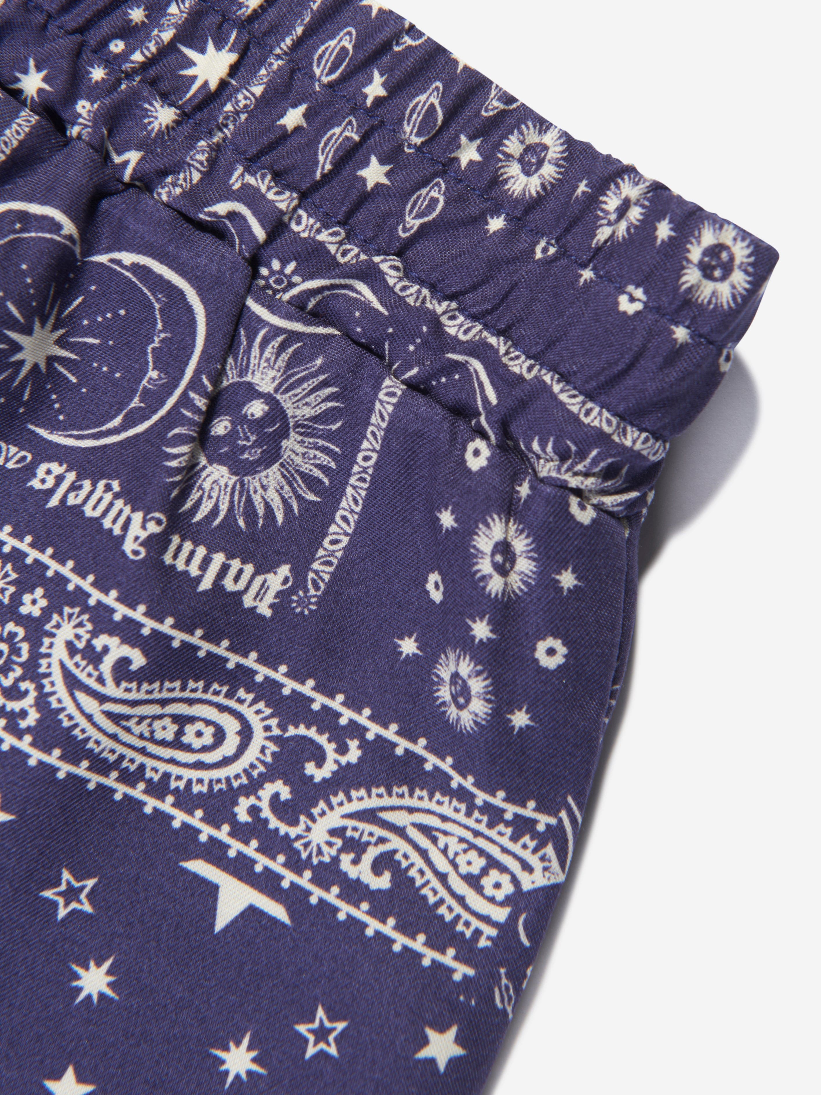 Palm Angels Boys Astro Paisley Shorts in Navy Release Dates Sale Online