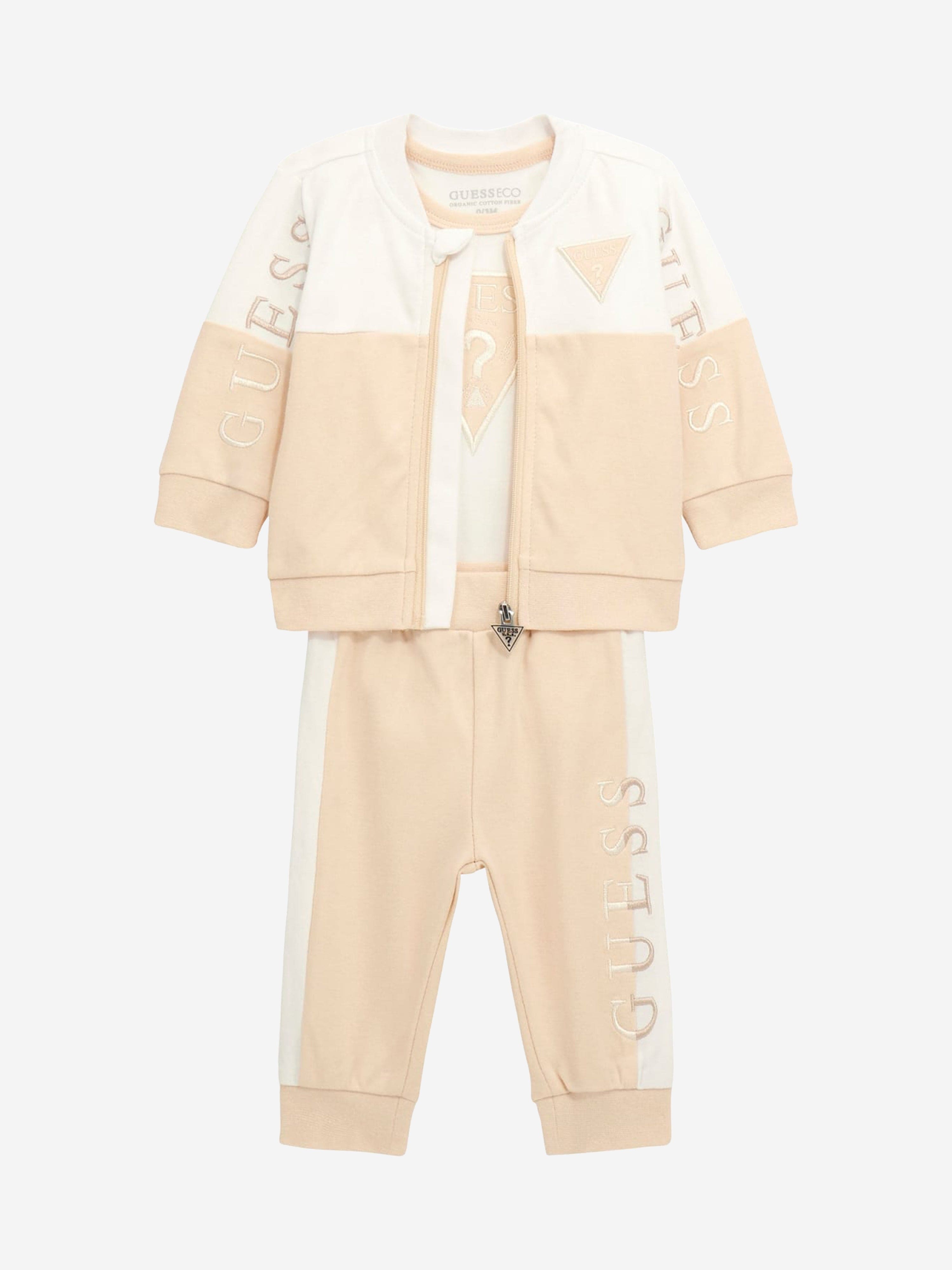 Guess Baby 3 Piece Tracksuit Set in Beige Cheap Pice Original