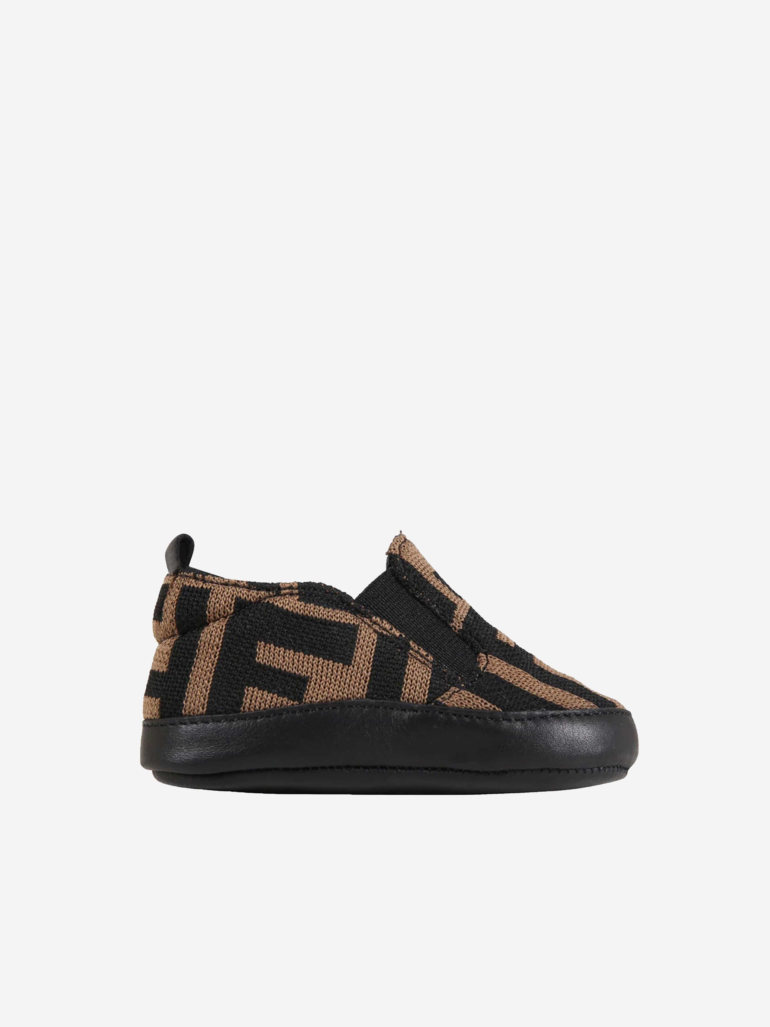 Fendi Baby Boys FF Logo Slip On Shoes in Brown Cheap Countdown Package
