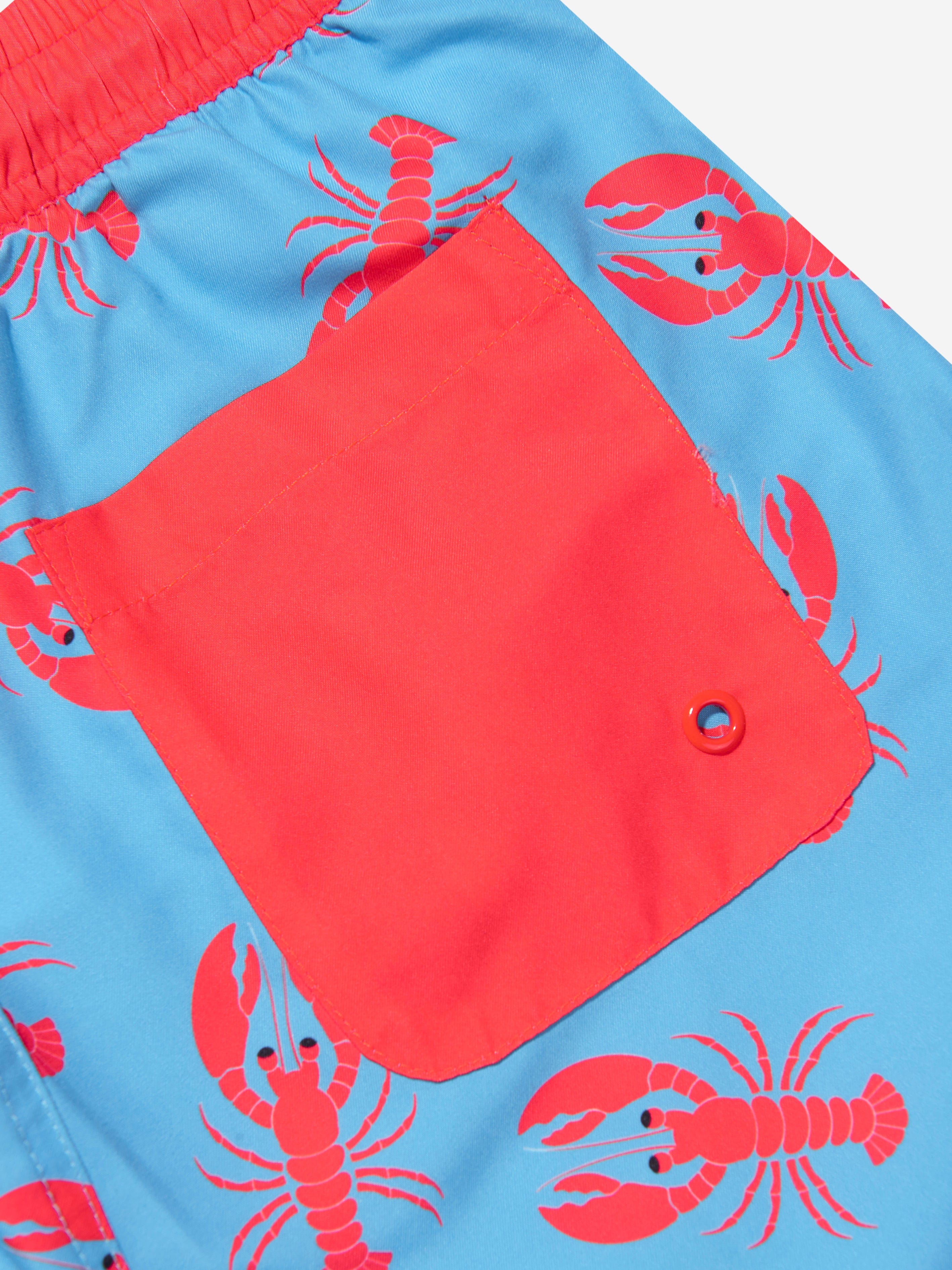 Soli Swim Boys Lobster Swim Shorts (UPF50+) in Blue Free Shipping Finishline