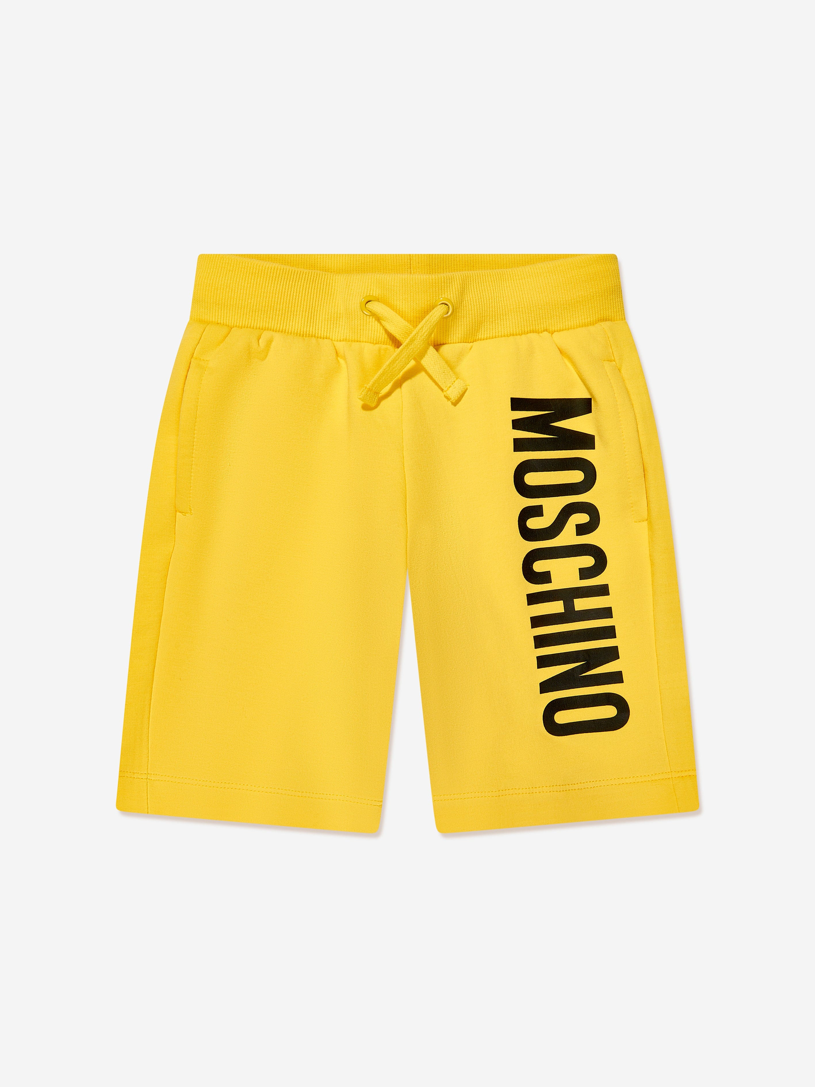 Moschino Boys Logo Shorts in Yellow Fast Delivery Online