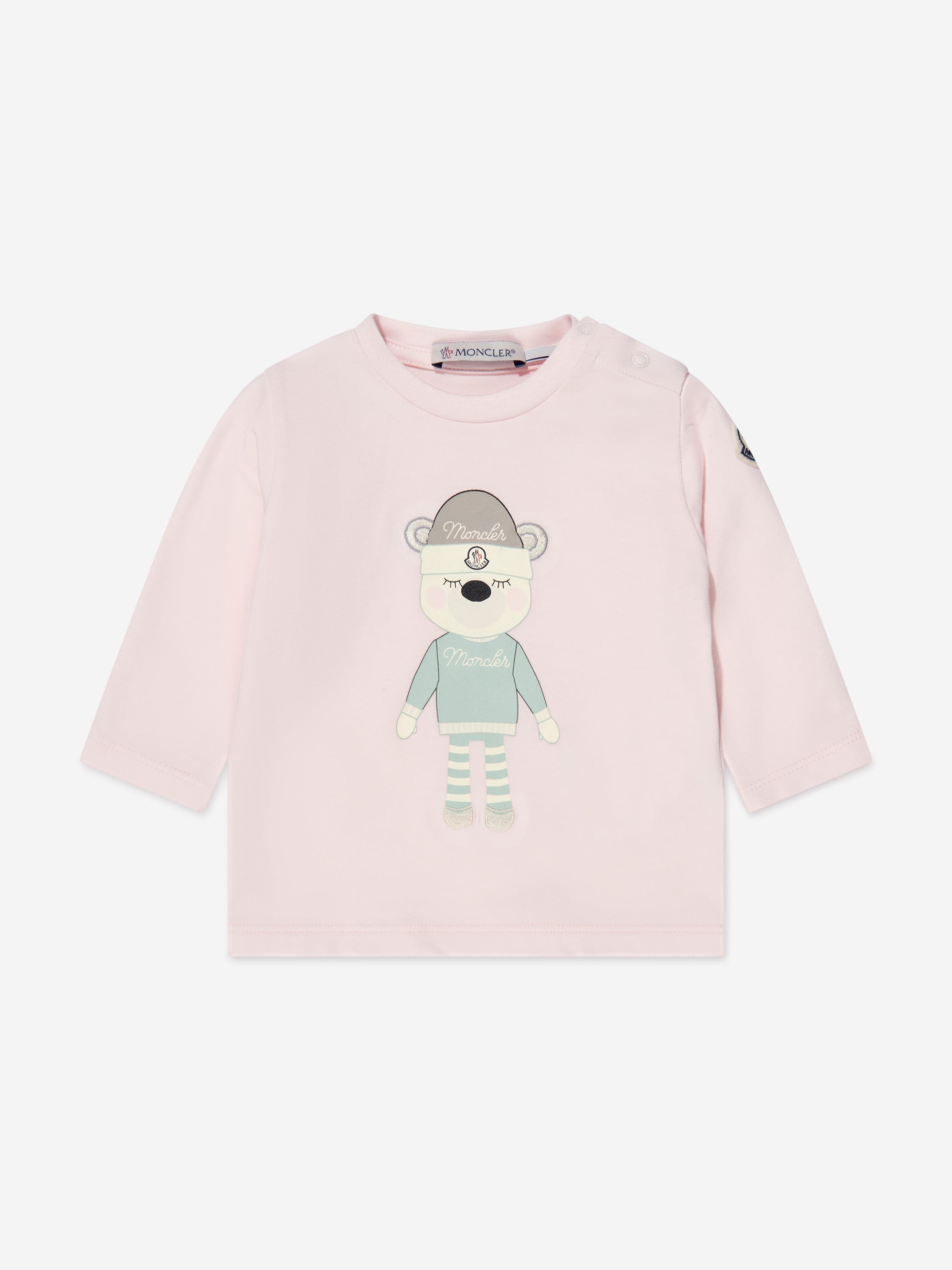 Moncler Enfant Baby Girls Long Sleeve T-Shirt in Pink Buy Cheap 100% Original