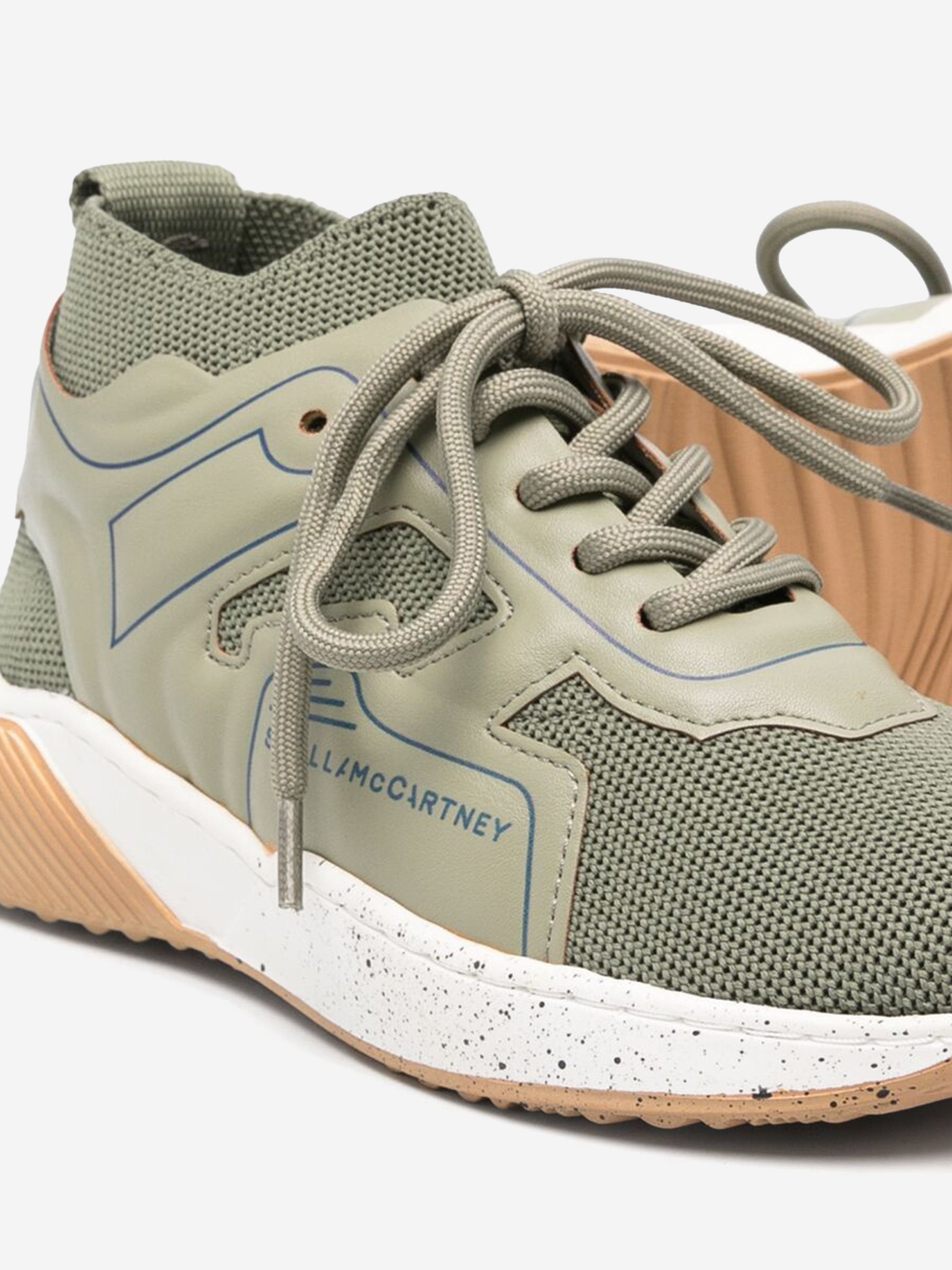 Stella McCartney Kids Lace Up Sock Trainers in Green Discount Low Cost