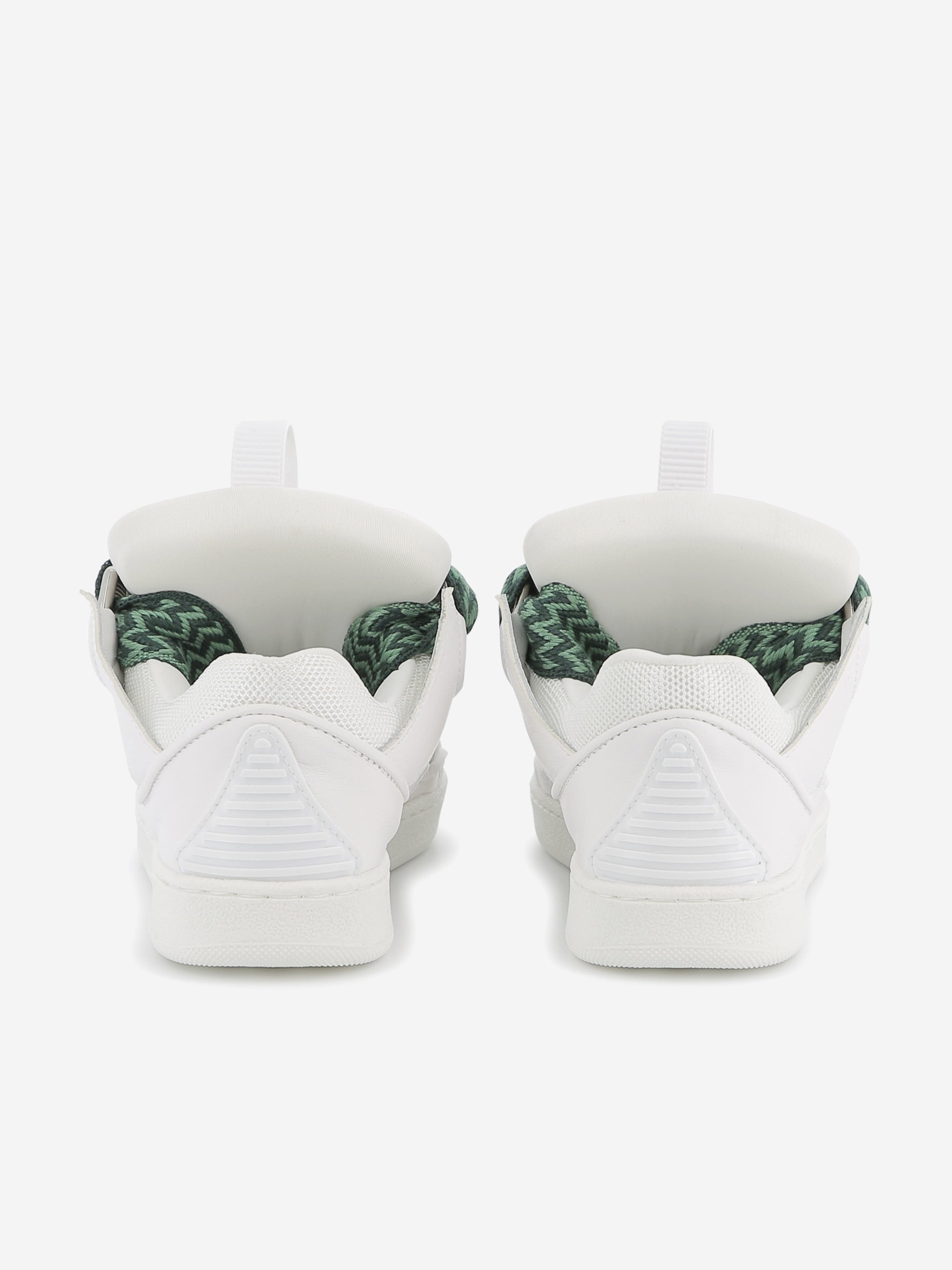 Lanvin Kids Leather Curb Trainers in White Ebay Cheap Pice