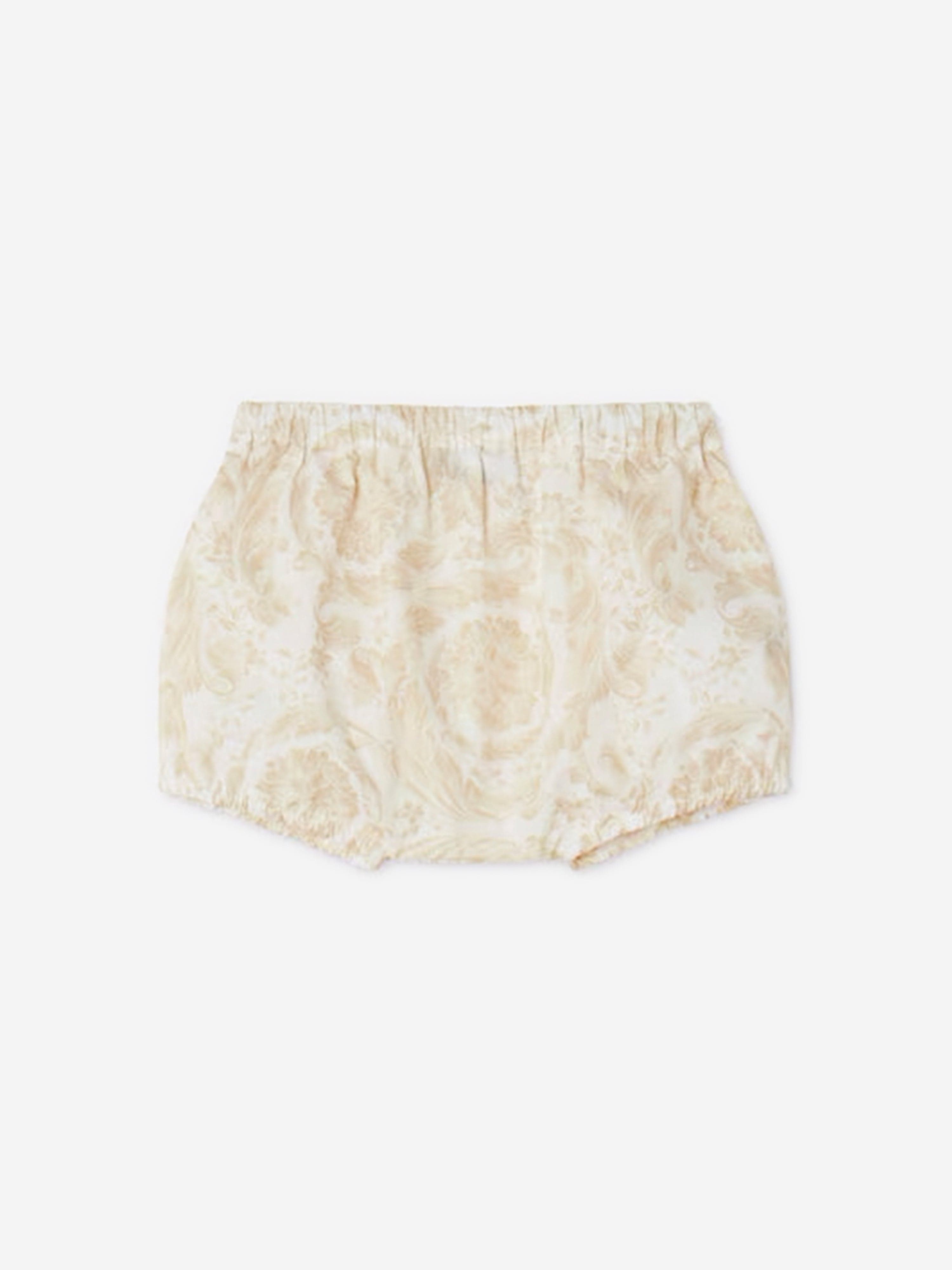 Versace Baby Girls Barocco Dress With Knickers in Beige 2025 New Cheap Pice