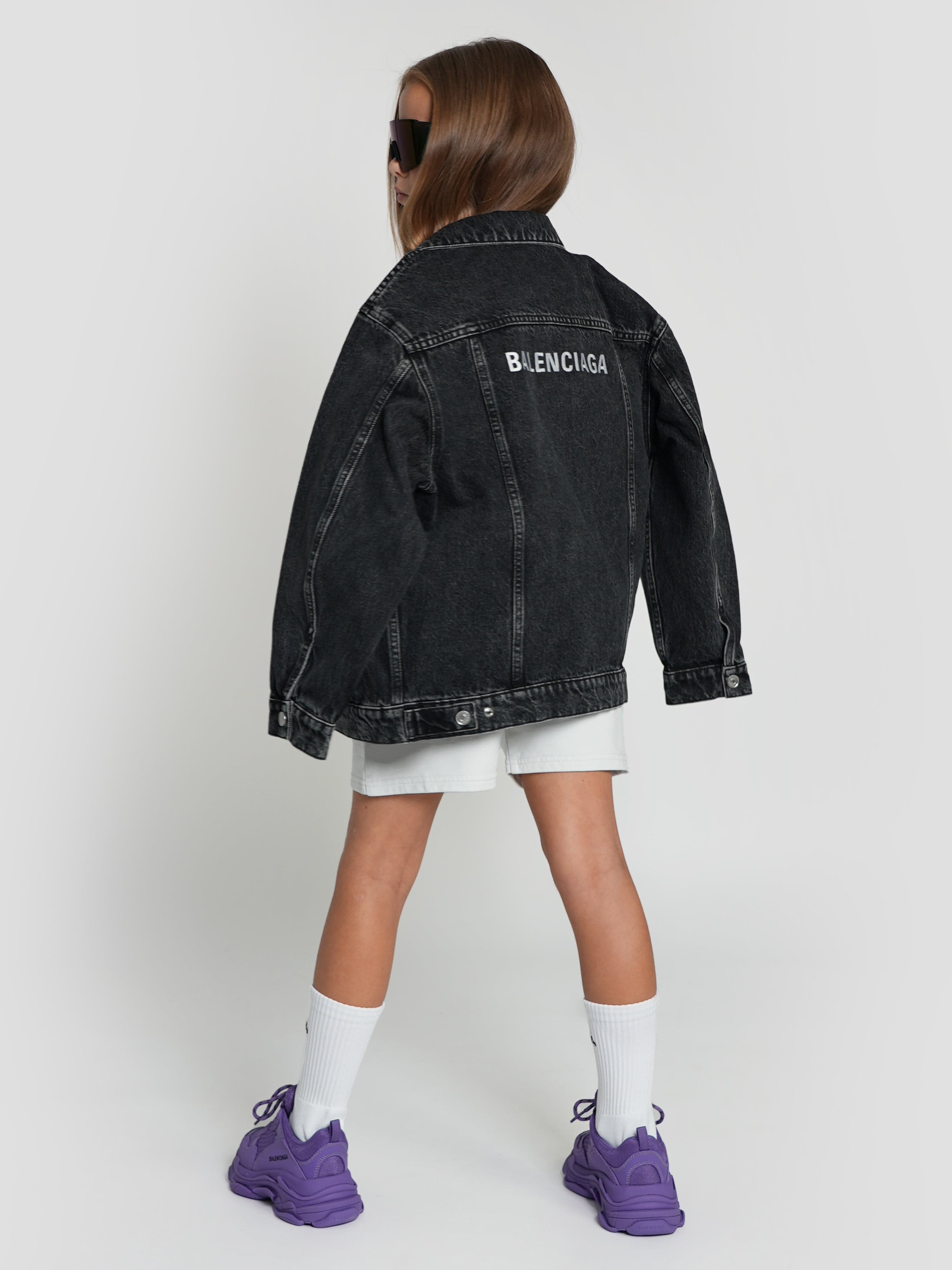 Balenciaga Kids Denim Jacket in Black Sale Amazing Pice