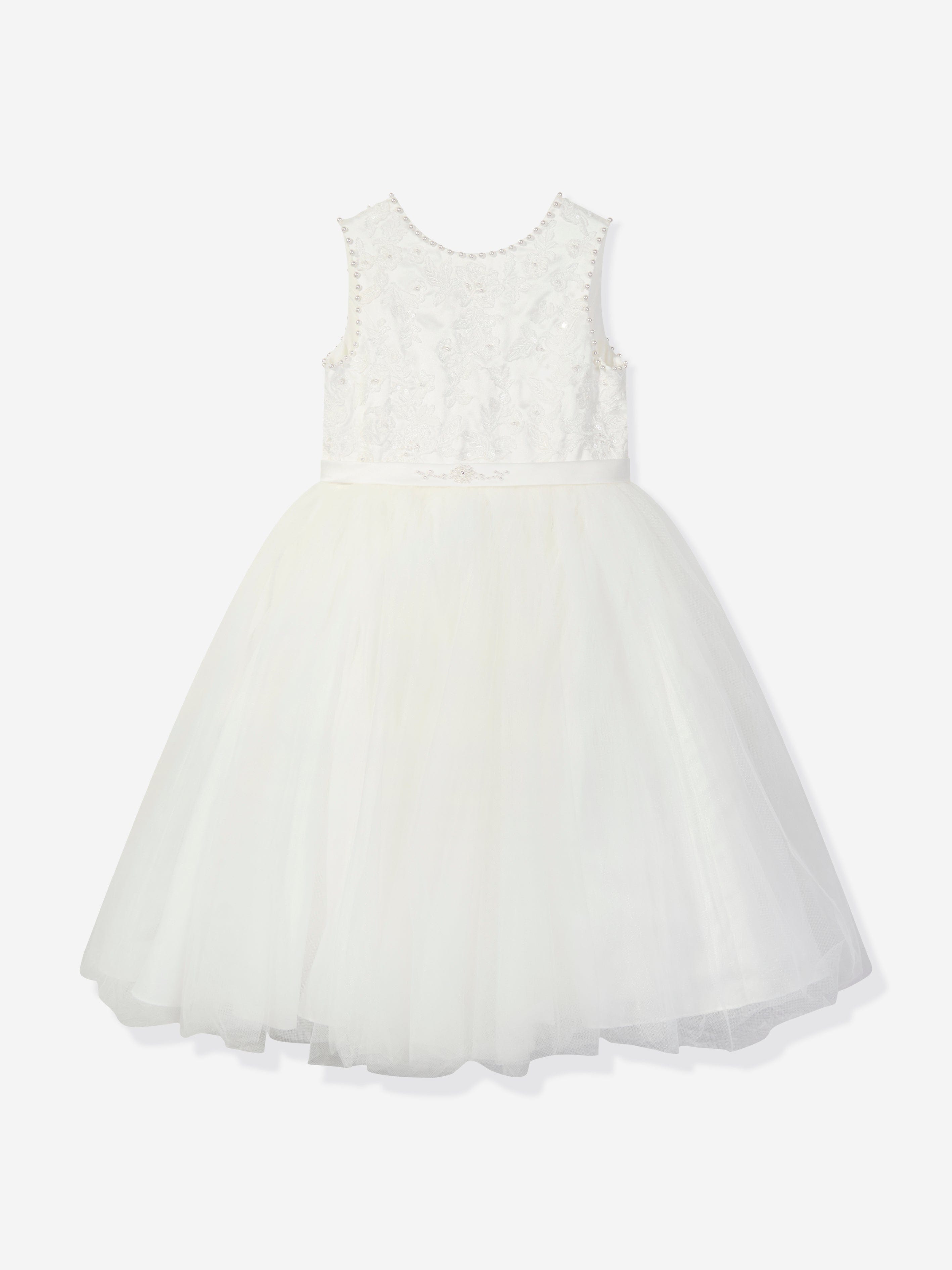 Sarah Louise Girls Ceremonial Ballerina Length Dress in Ivory Cheap Pice Store