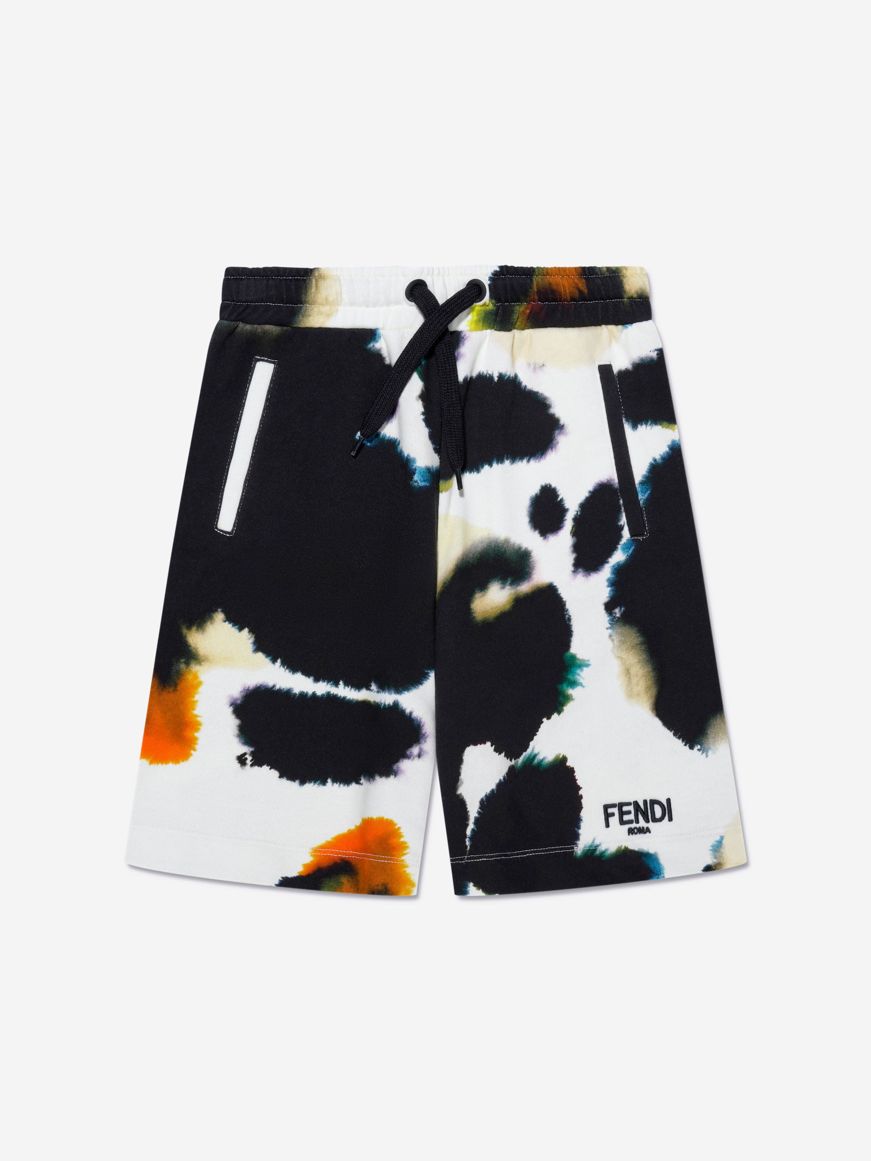 Fendi Boys Logo Shorts in Beige Outlet Marketable