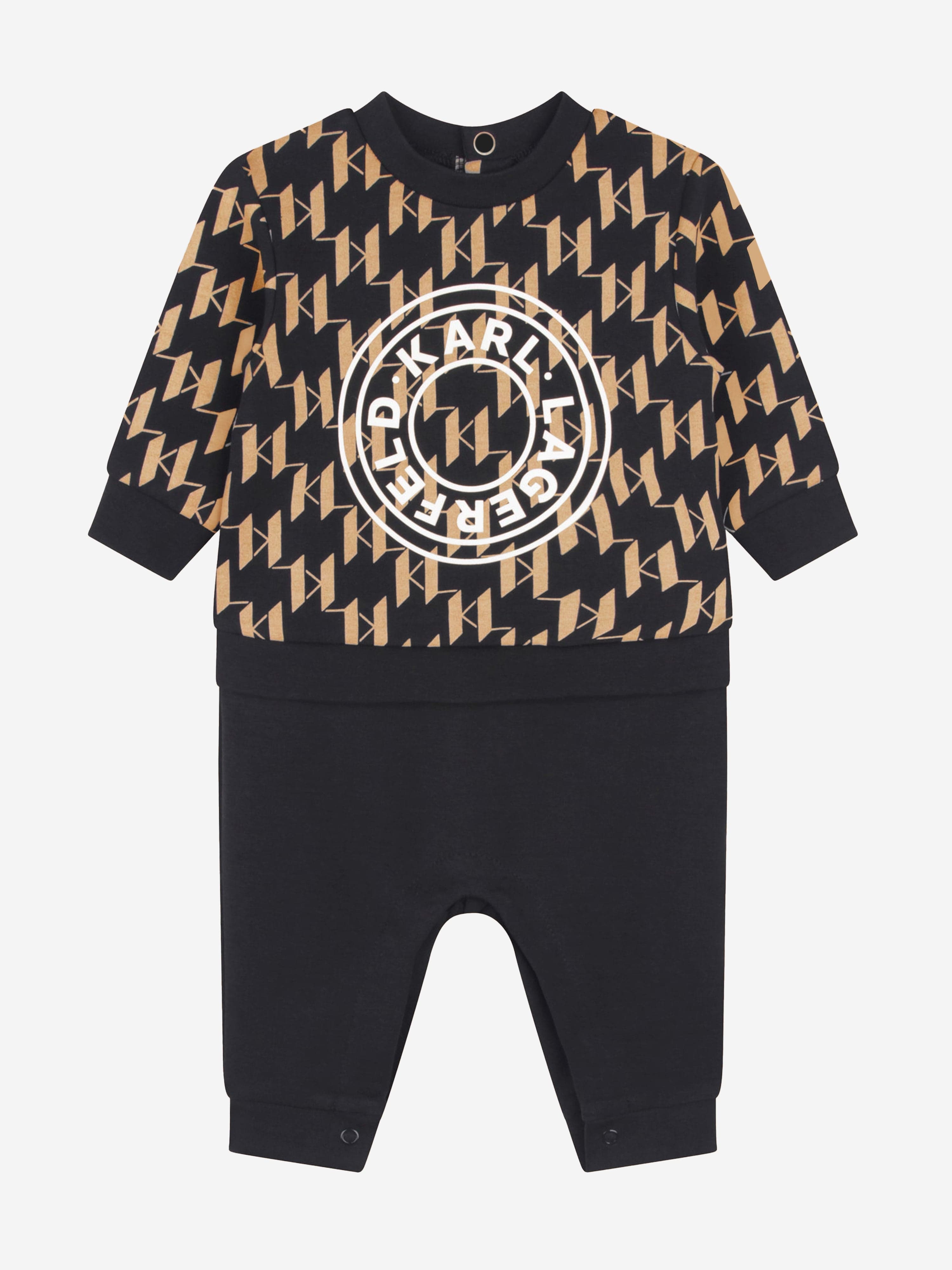 Karl Lagerfeld Baby Boys Logo Print Romper in Black Discount Best Place