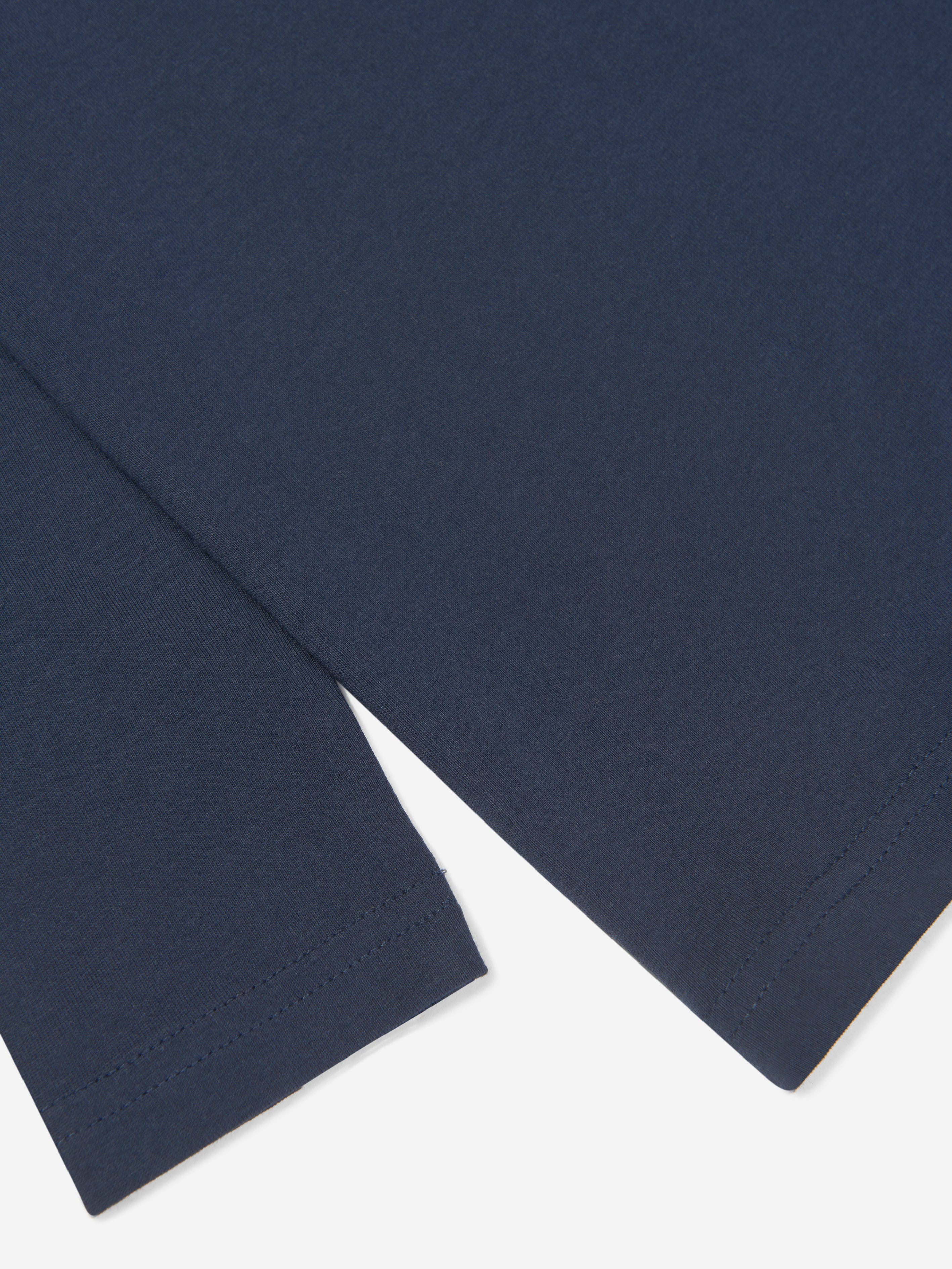 BOSS Boys Long Sleeve Logo T-Shirt in Navy Cheap Get Authentic