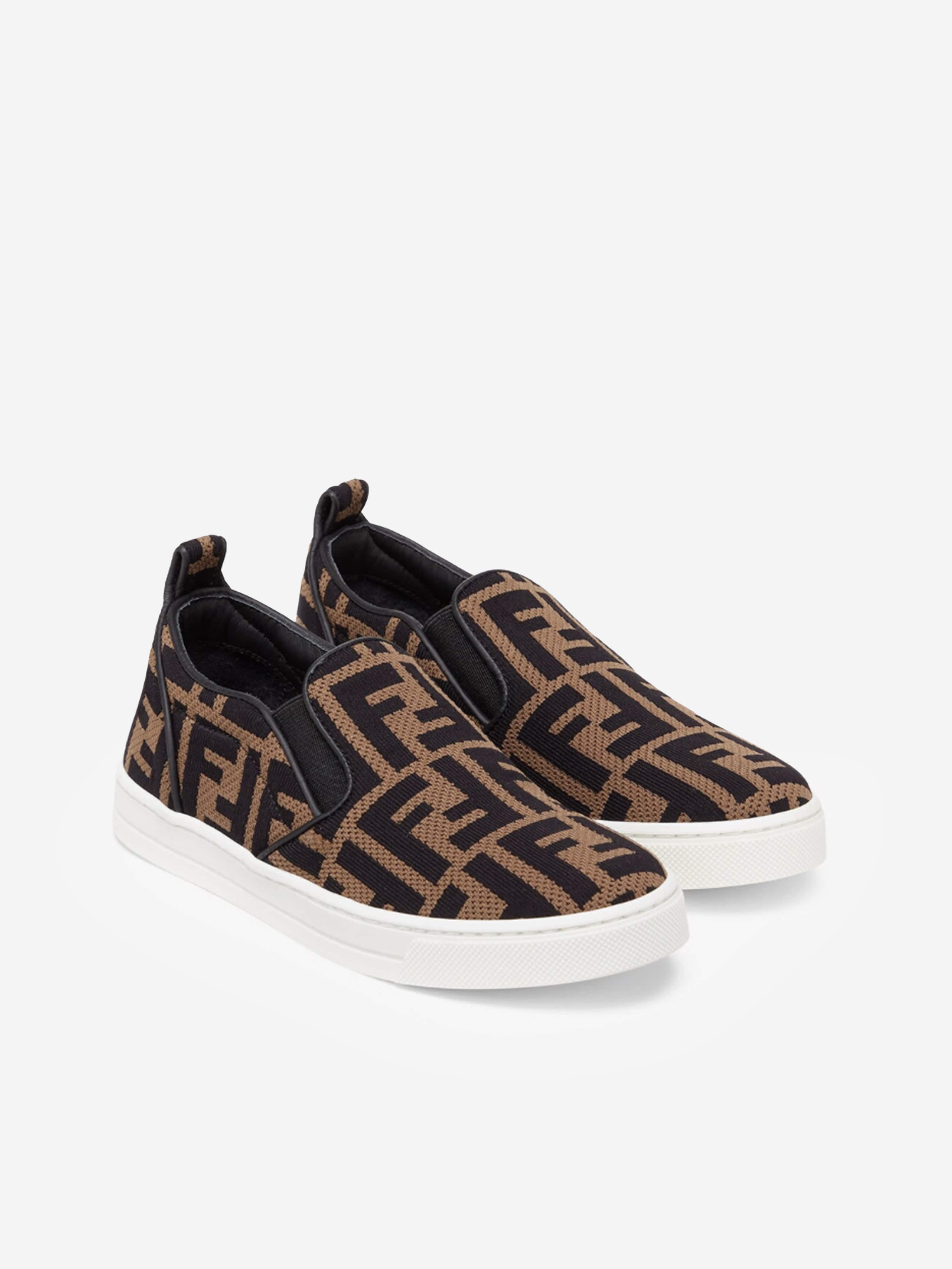 Fendi Unisex FF Logo Slip On Trainers New For Sale