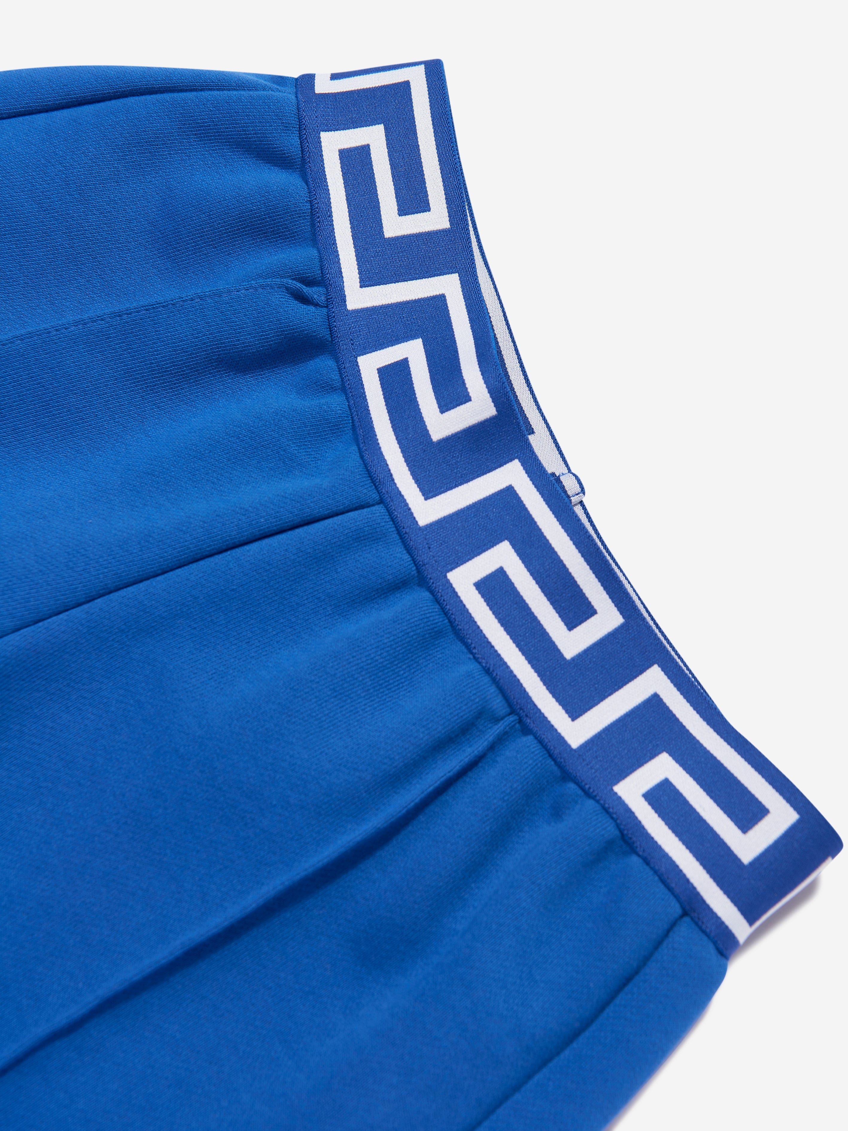 Versace Boys Embroidered Logo Shorts in Blue Buy Cheap Brand New Unisex