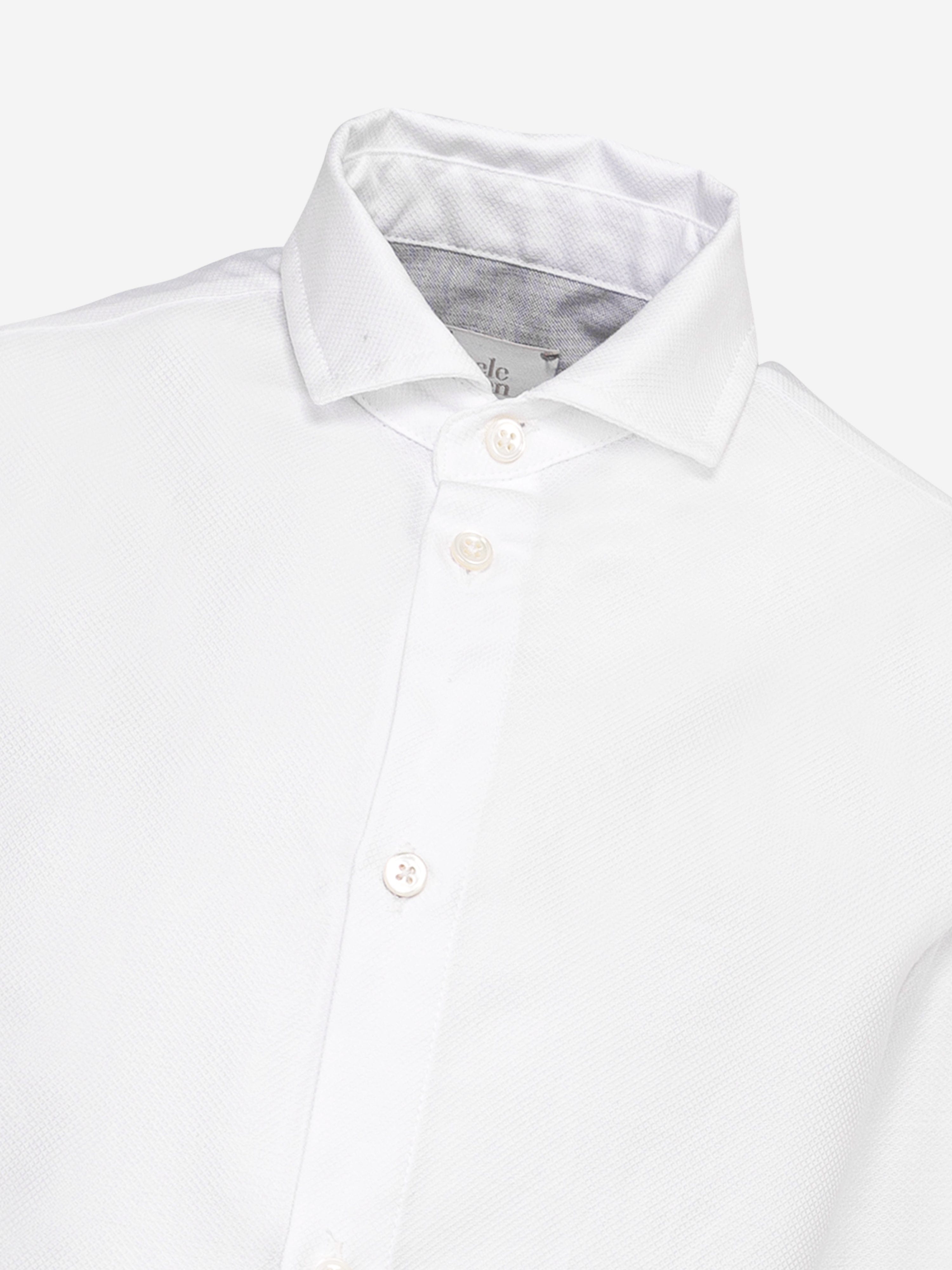 Eleventy Boys Long Sleeve Logo Shirt in White Free Shipping Low Pice Fee Shipping