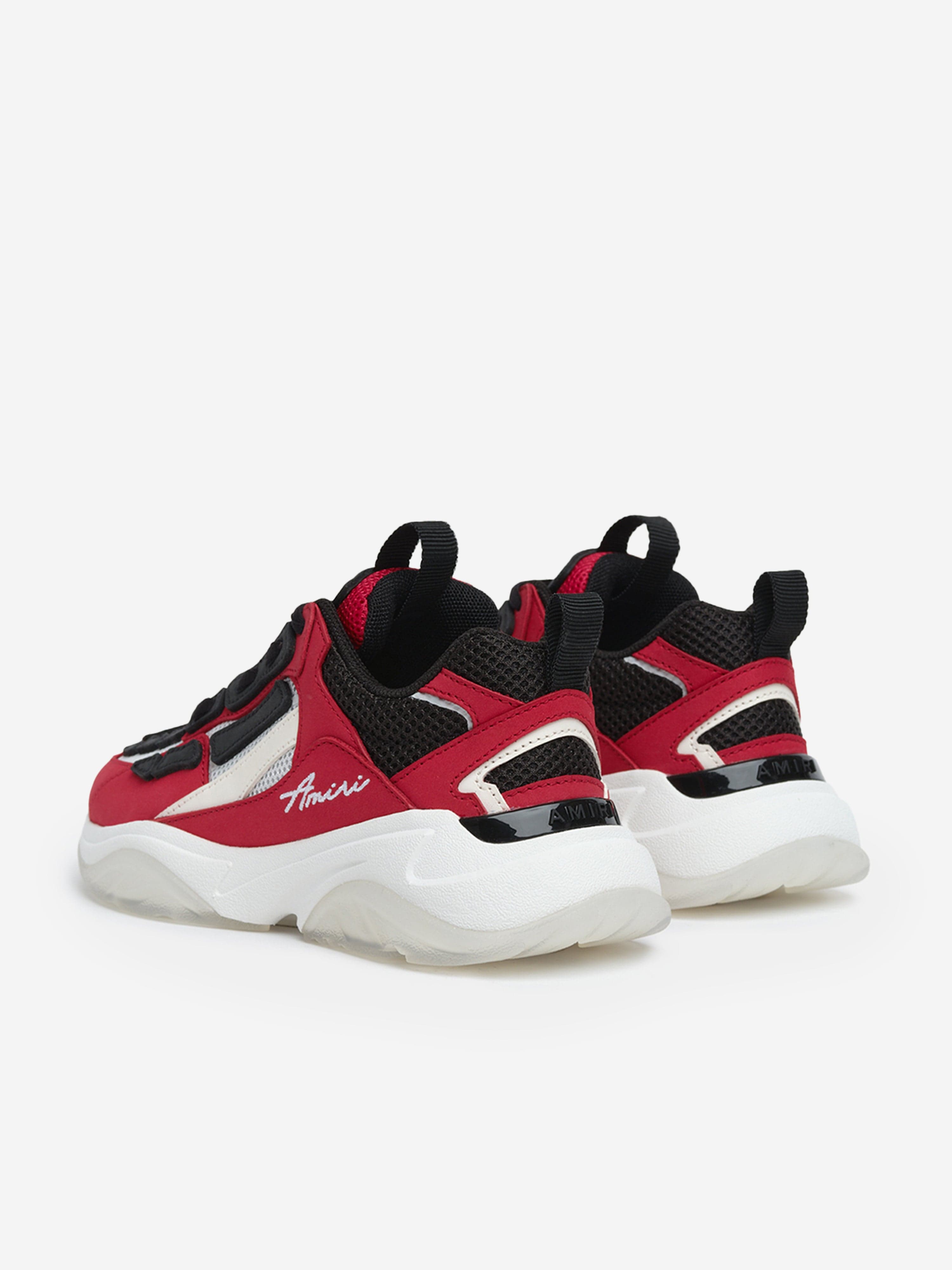 Kids Leather Bone Runner Trainers in Red Buy Cheap Visit