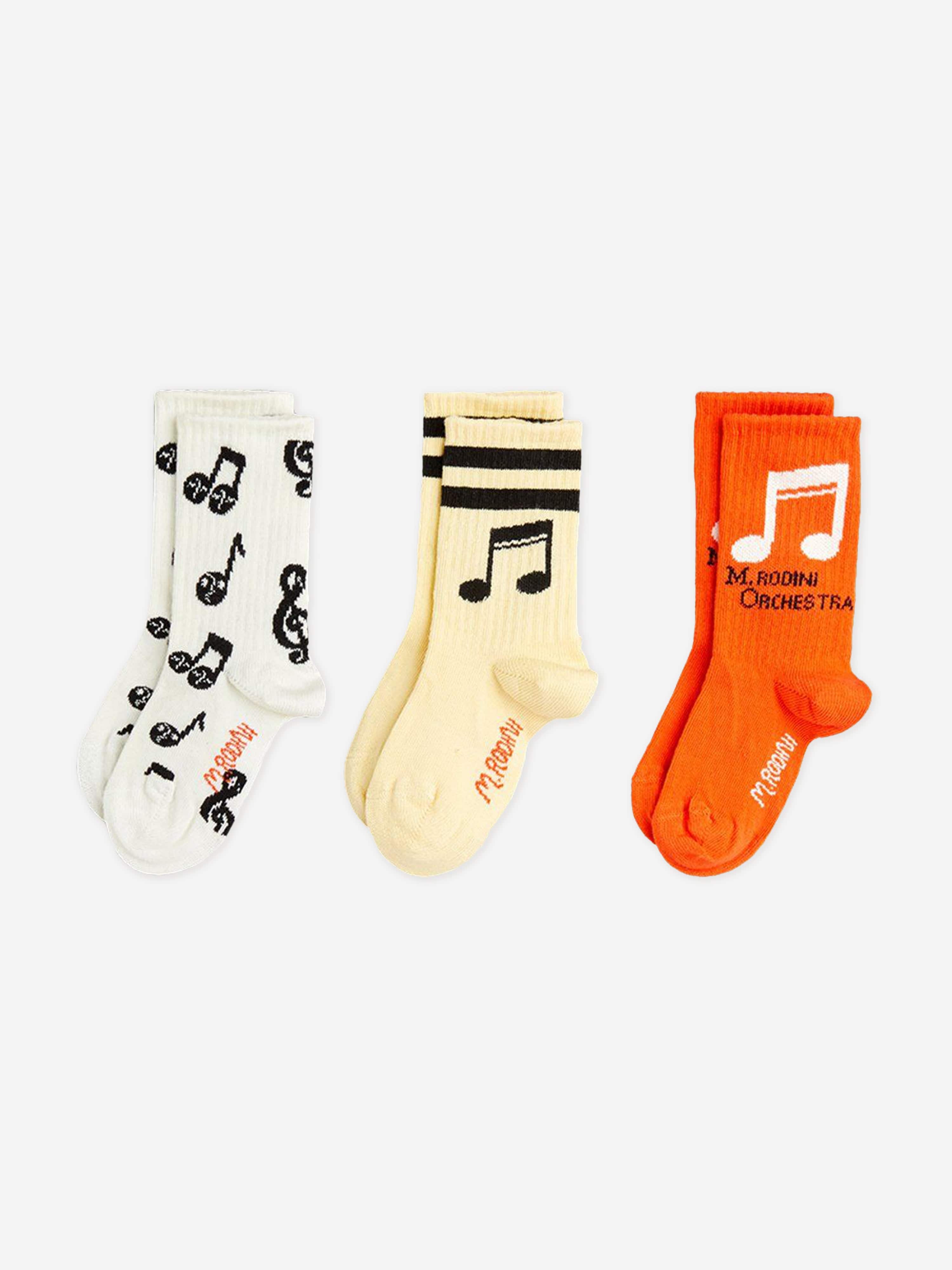 Kids Note 3 Pack Socks in Multicolour Clearance Low Shipping