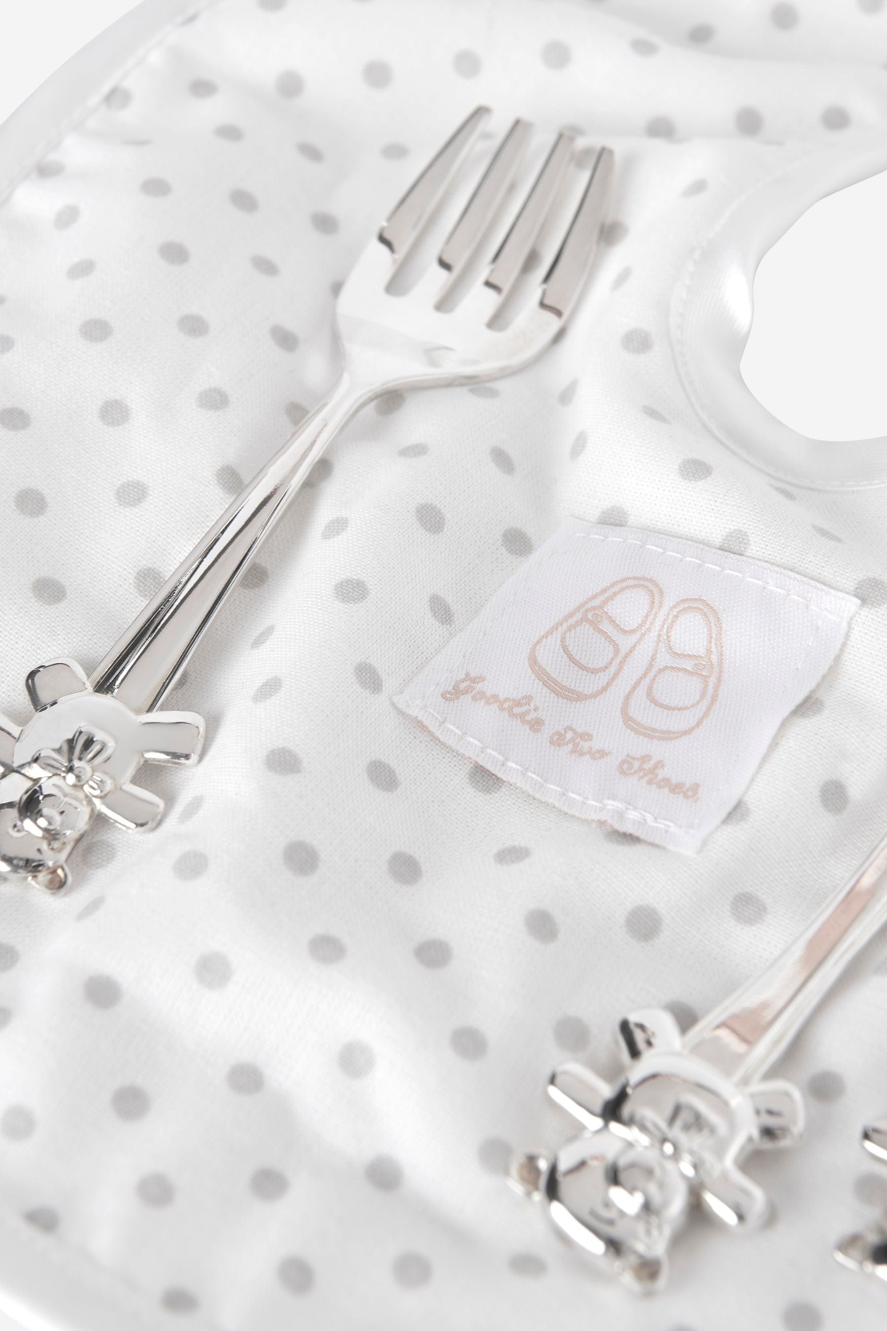 English Trousseau Baby Silver Plated Cutlery Set With Bib Supply Cheap Pice