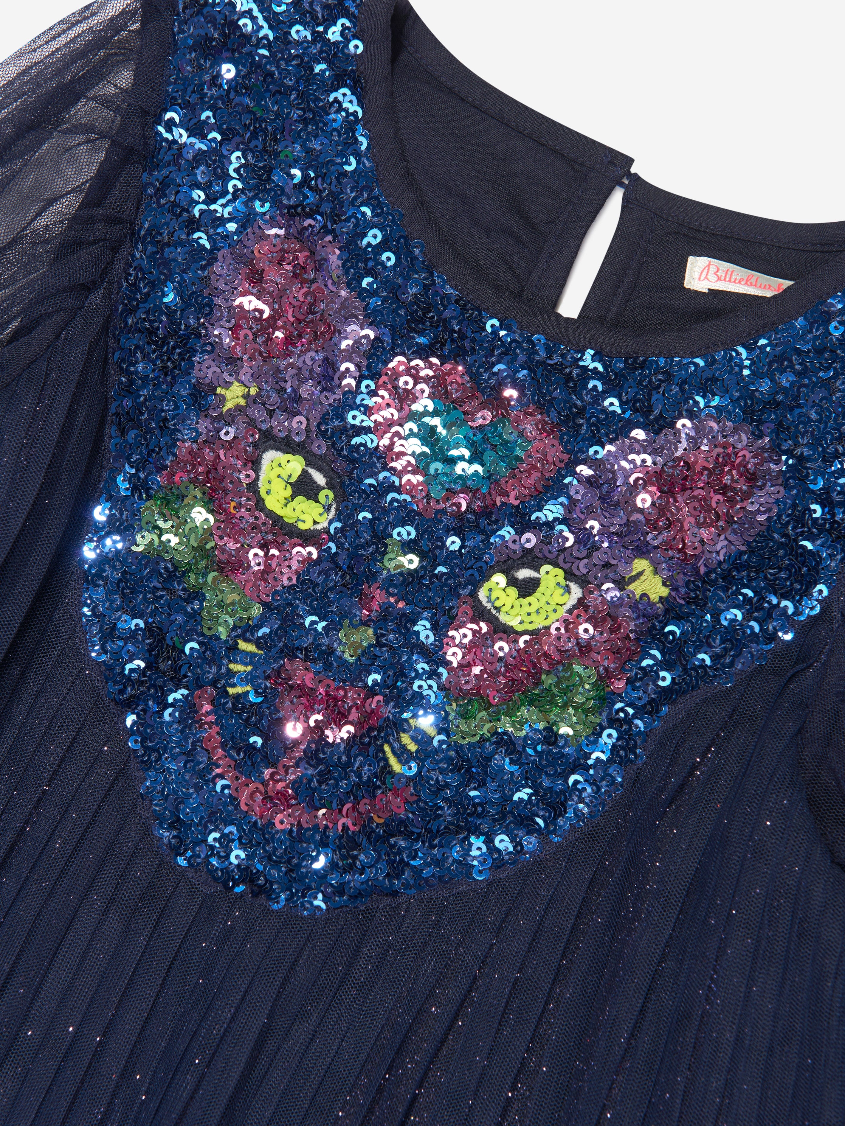Billieblush Girls Sequin And Tulle Dress in Navy Sale 2025 New