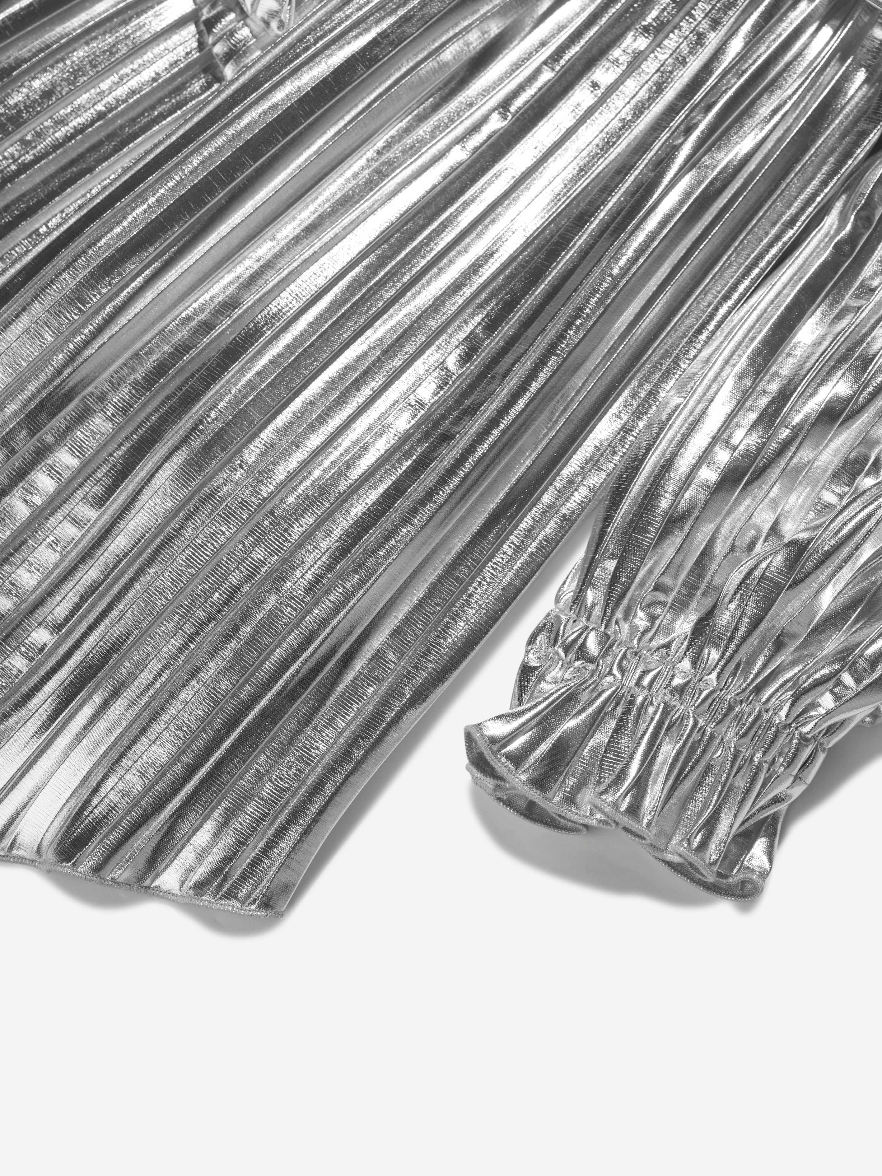 MSGM Girls Pleated Dress in Silver Pay With Paypal Cheap Online