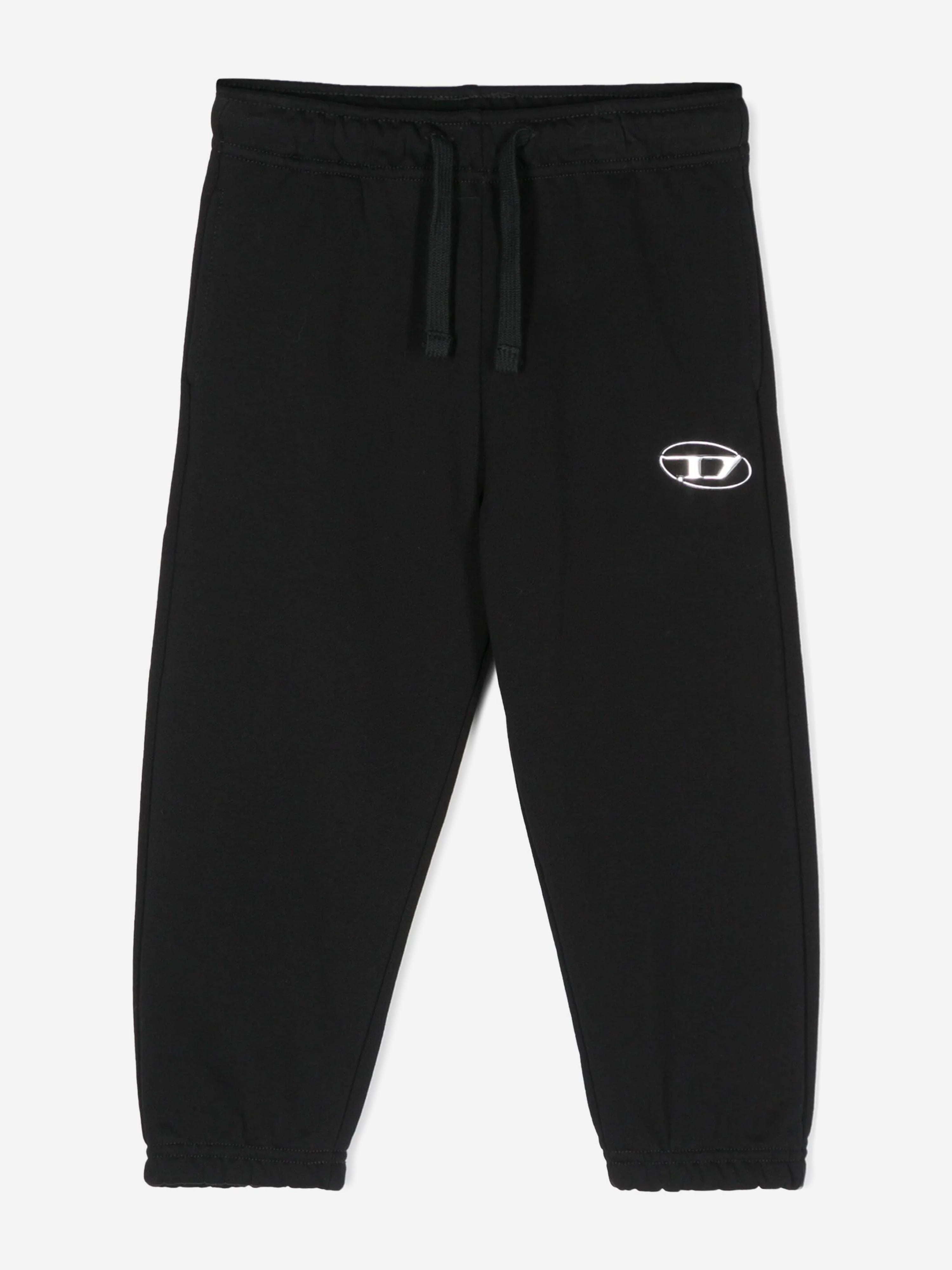 Diesel Kids Logo Joggers in Black Sale Cost