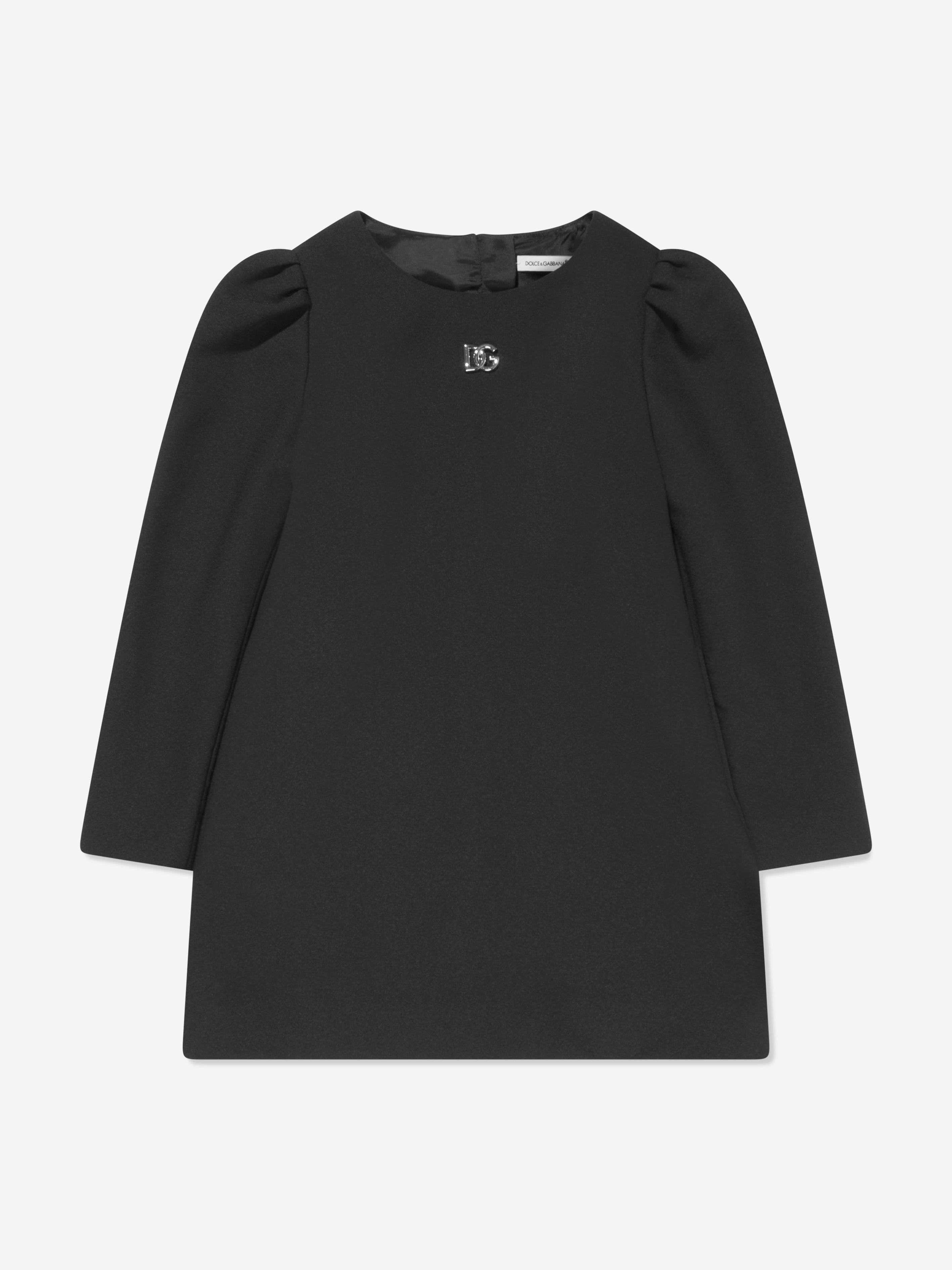 Dolce & Gabbana Girls Metal Logo Dress in Black Cheap Store