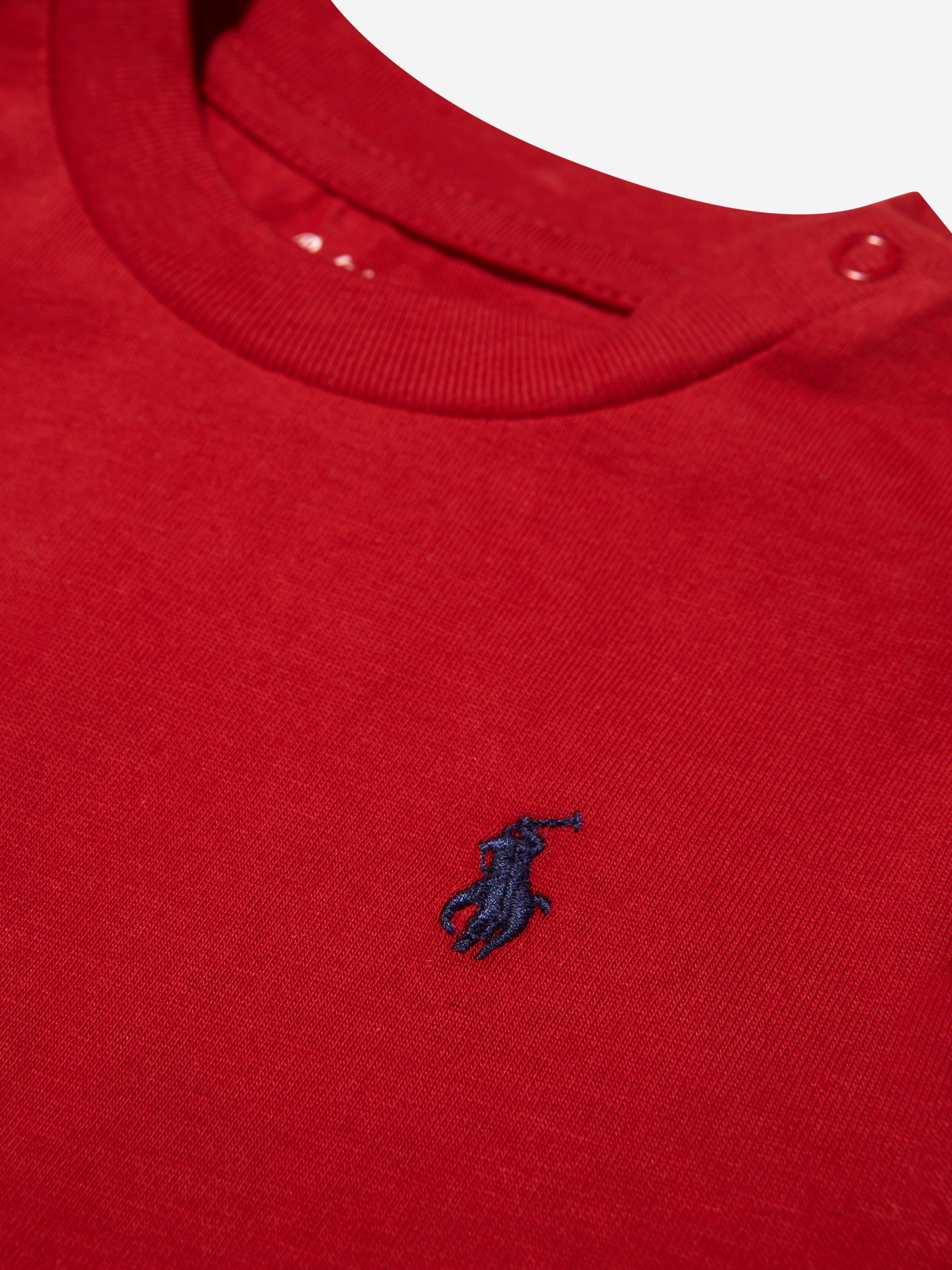 Ralph Lauren Baby Boys Jersey Logo T-Shirt in Red Lowest Pice