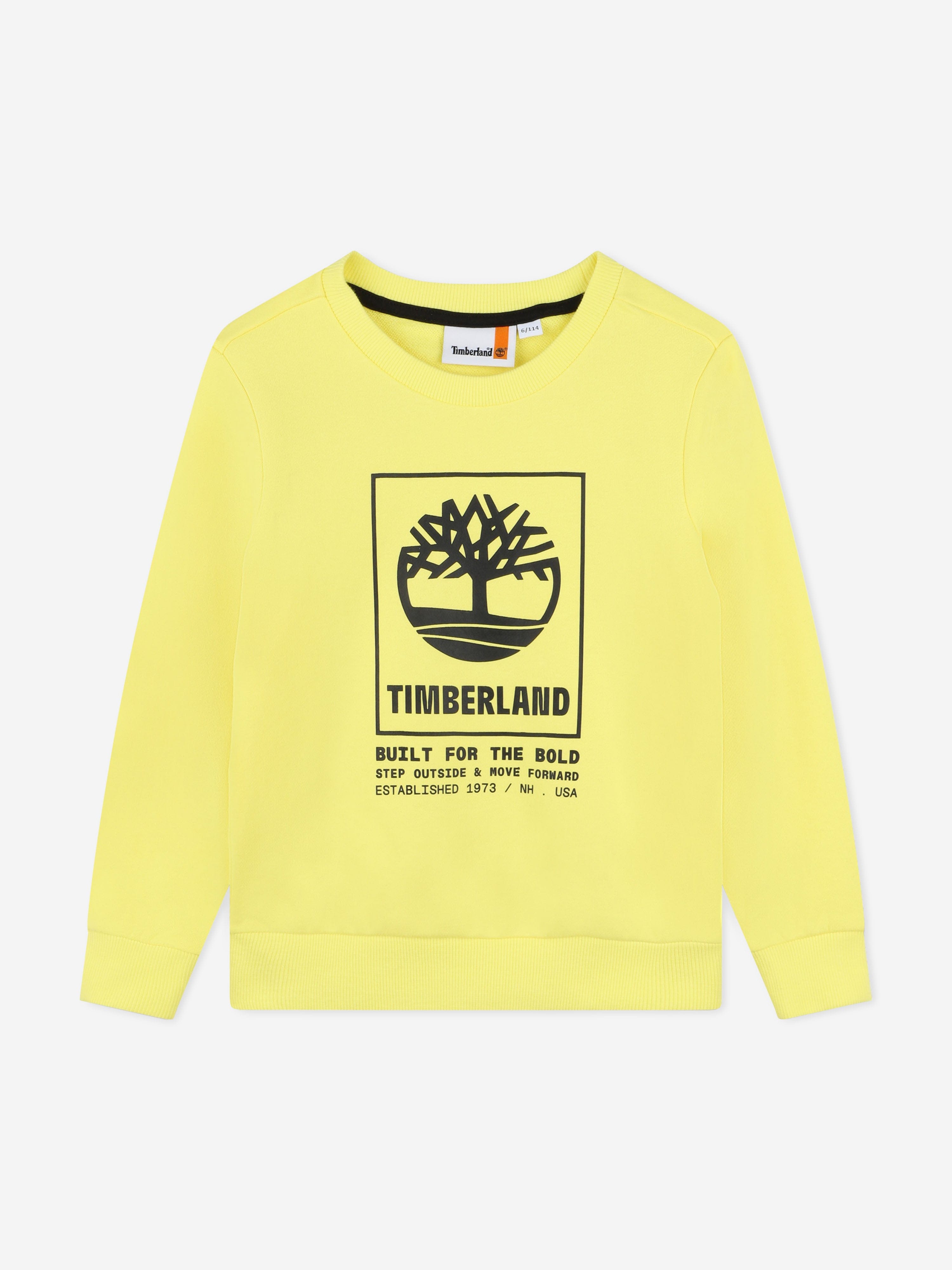 Timberland Boys Logo Sweatshirt in Yellow Enjoy Cheap Pice