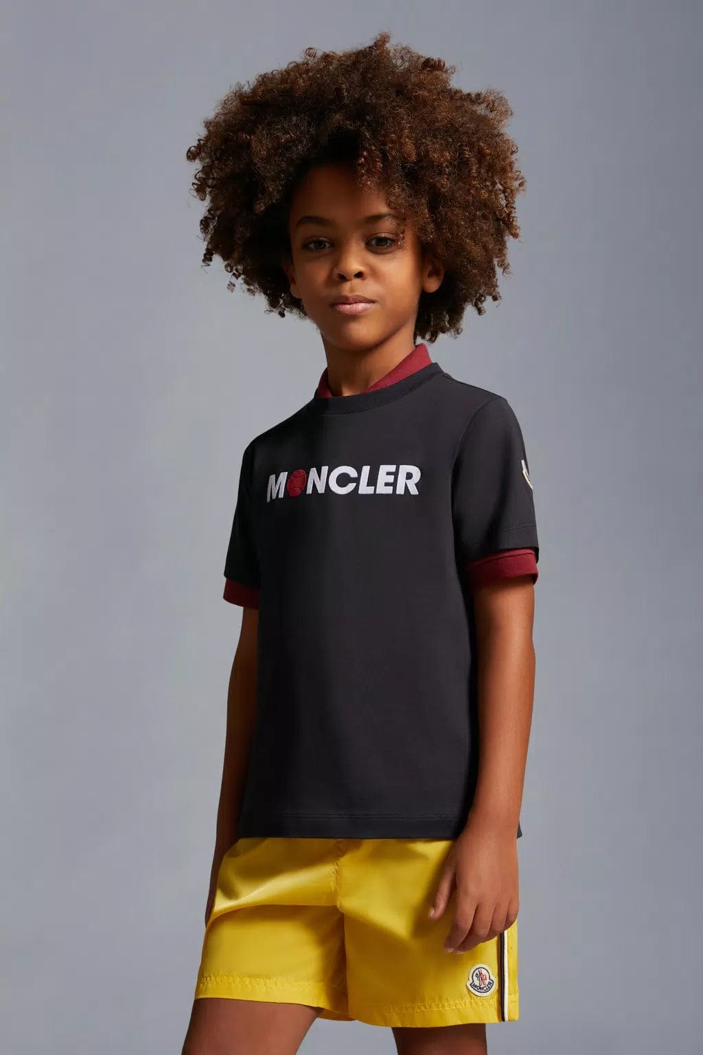 Moncler Enfant Boys Basketball Logo T-Shirt in Navy Cheap Pice Wholesale Pice