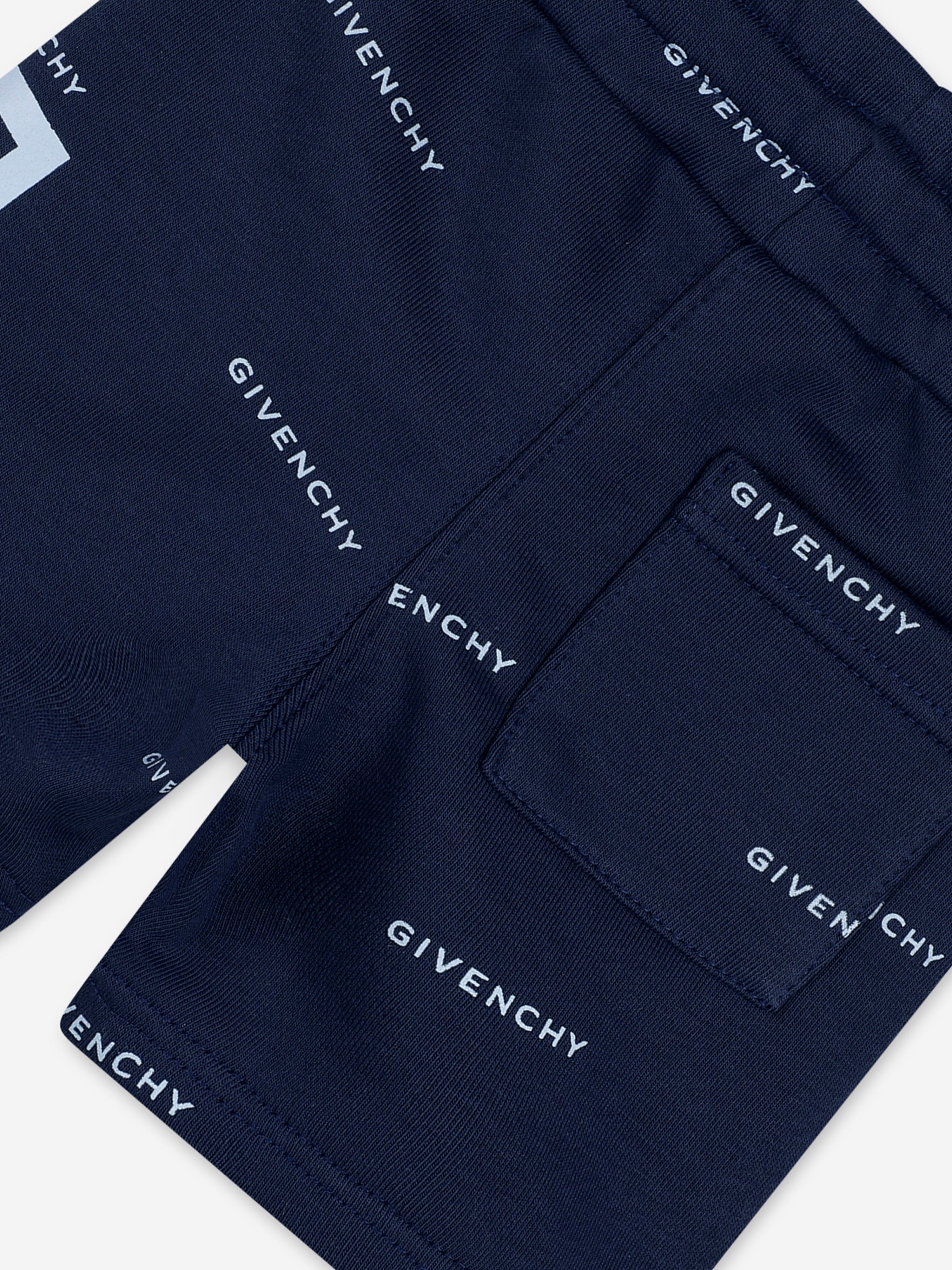 Givenchy Baby Boys Logo Print Shorts in Navy Clearance Big Sale