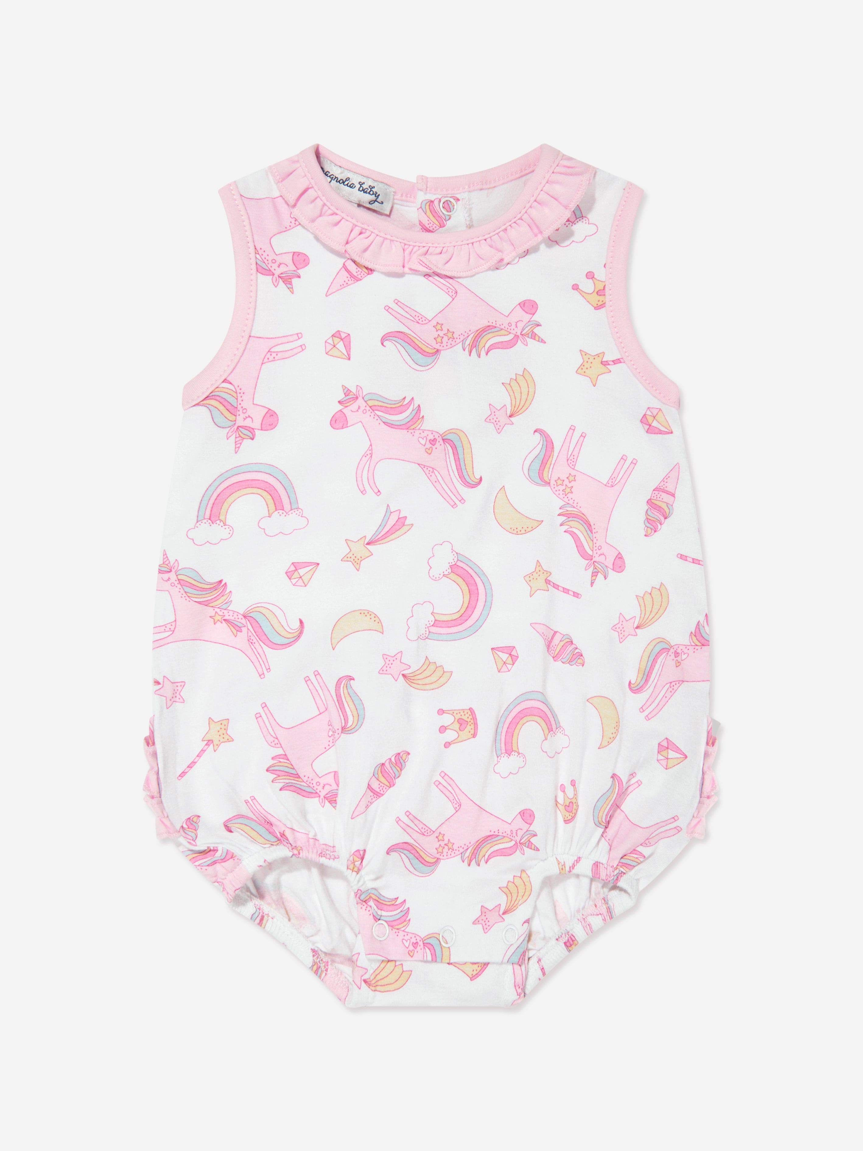 Magnolia Baby Baby Girls Believe In Magic Bubble Romper in White Cheap Low Shipping Fee