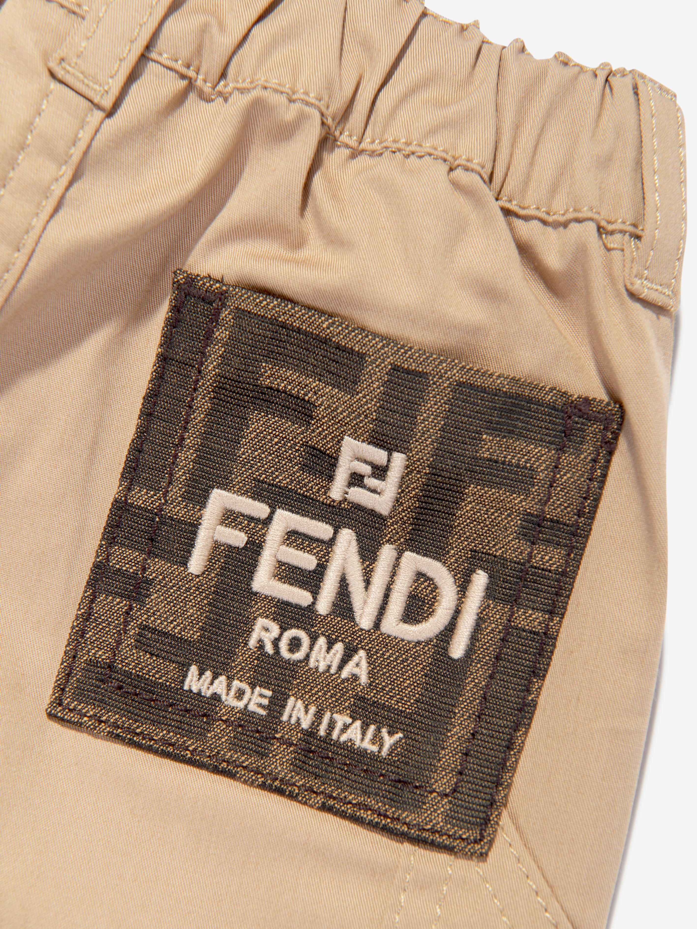 Fendi Baby Boys Gabardine Trousers in Beige Clearance Websites