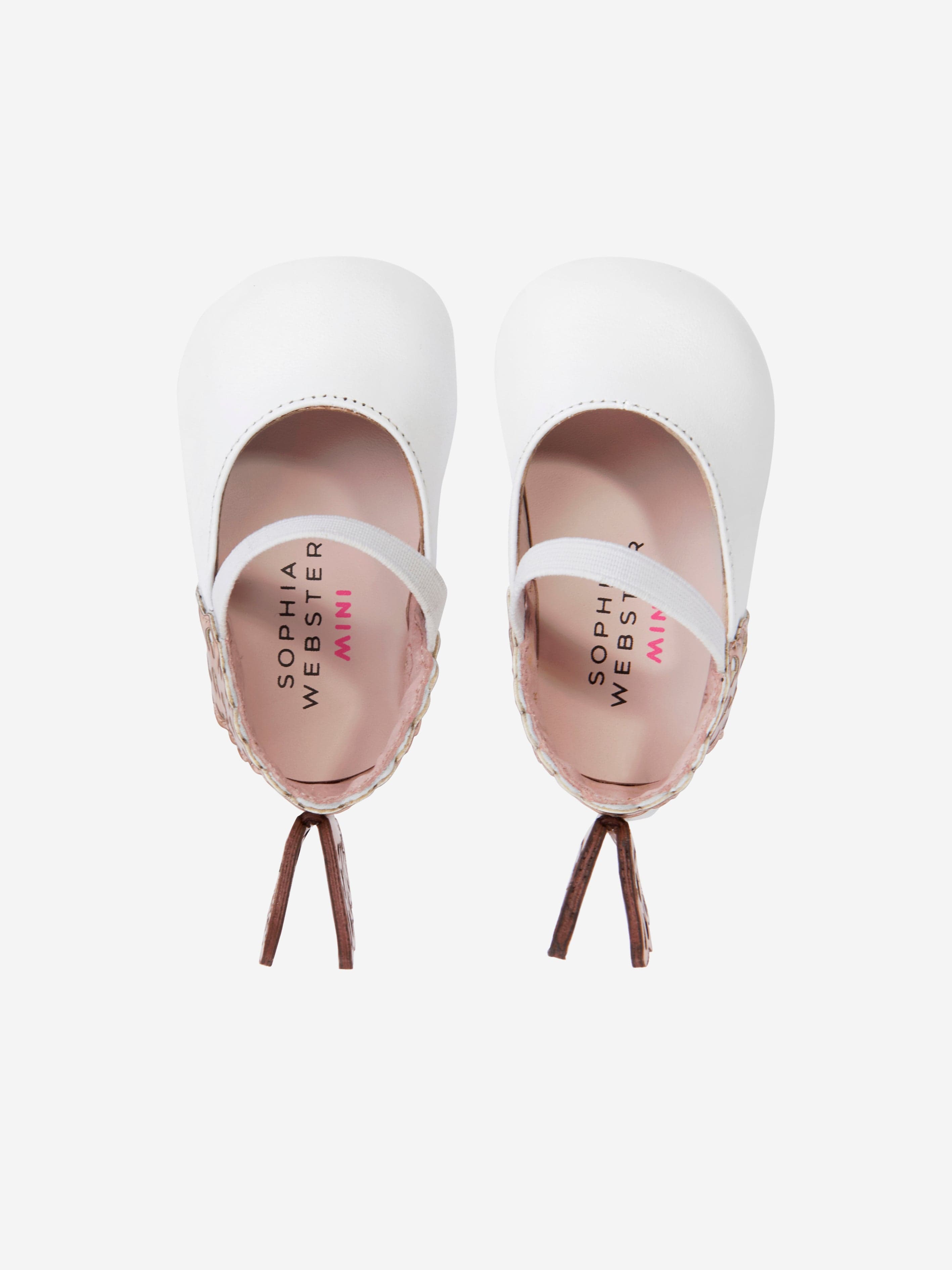 Sophia Webster Baby Girls Leather Evangeline Shoes in White Comfortable