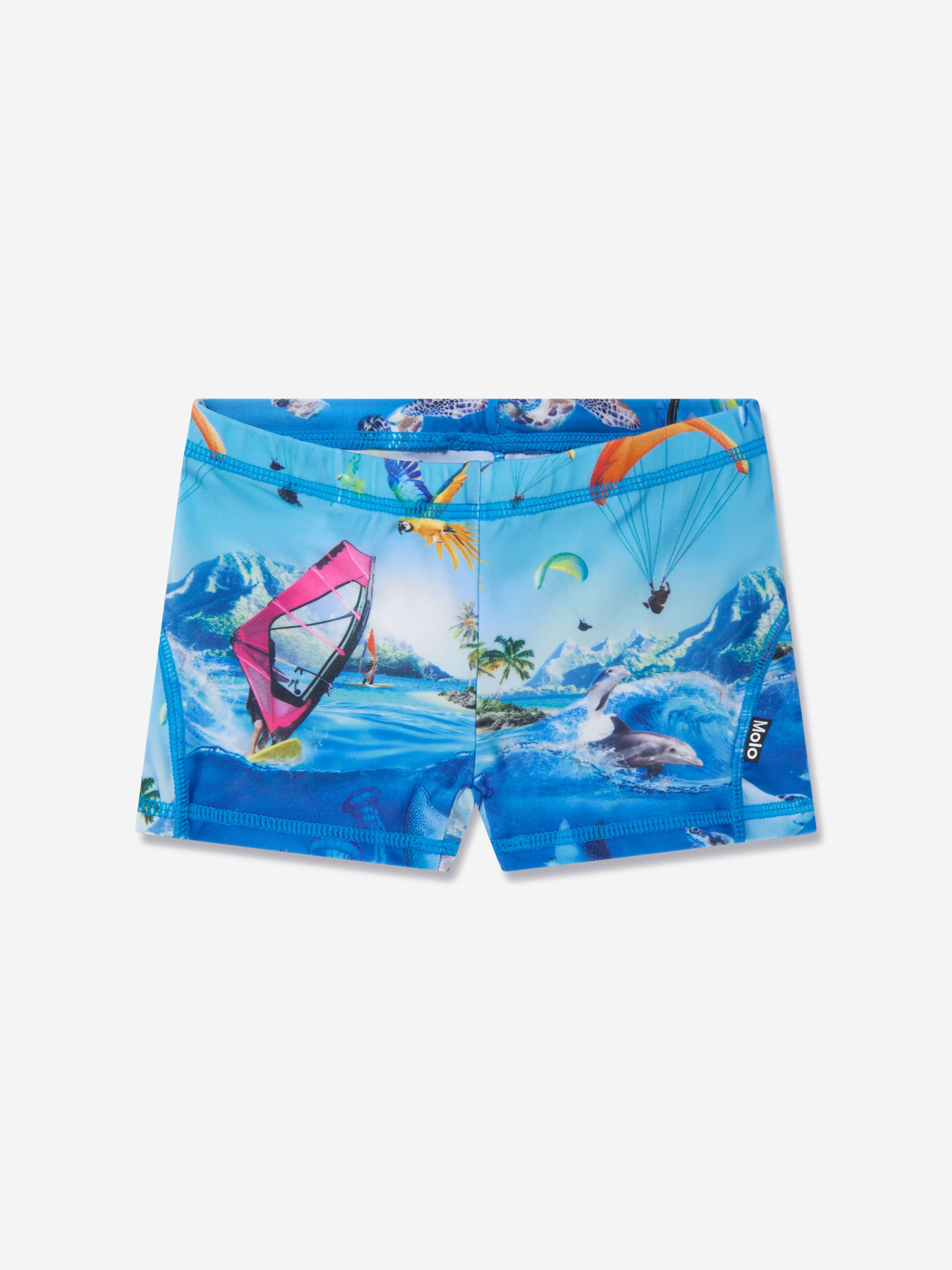 Molo Boys Norton Swim Trunks In Blue Buy Cheap Clearance