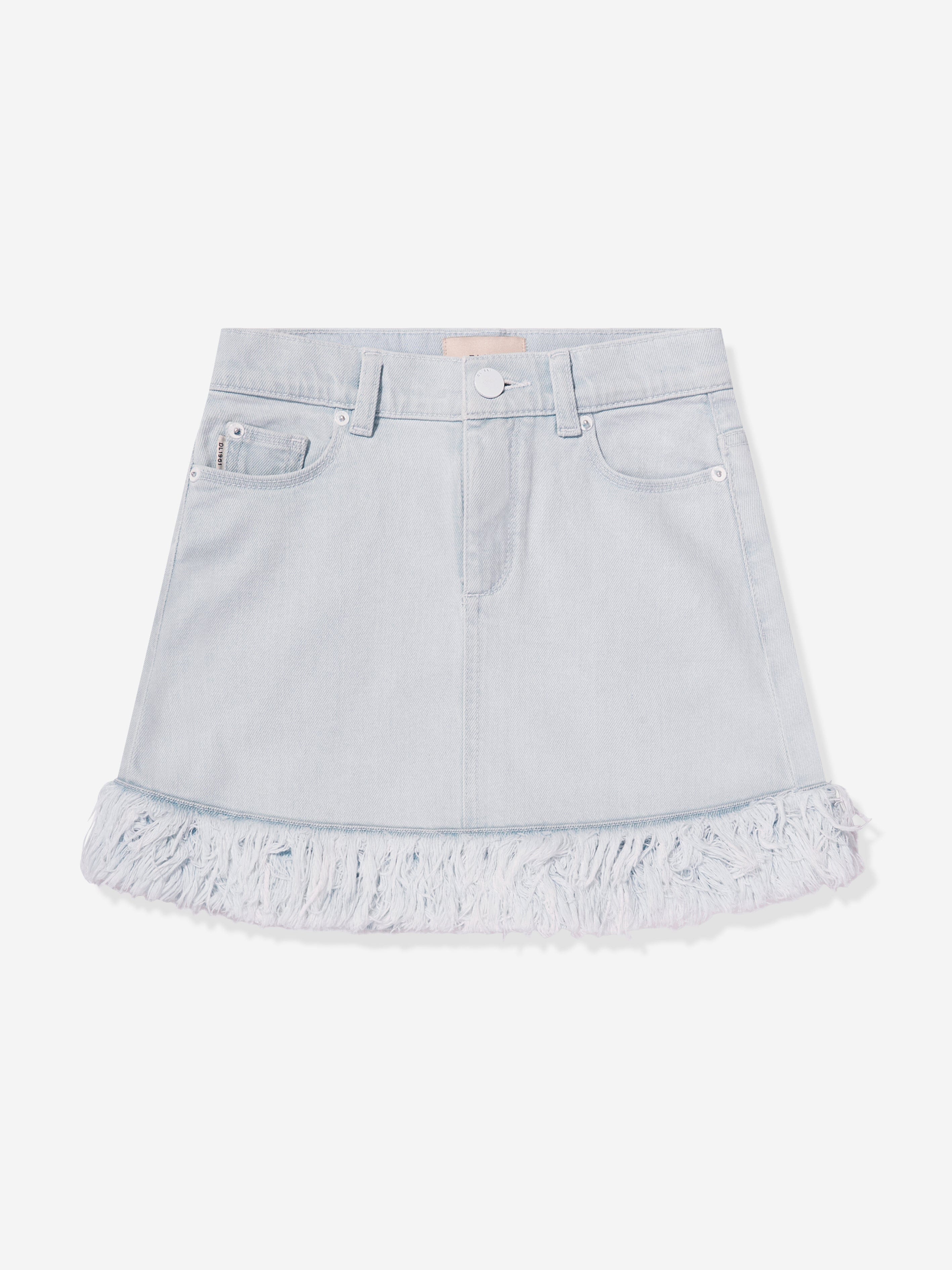 DL1961 Girls Jenny Denim Fur Mini Skirt in Blue Cheap Usa Stockist