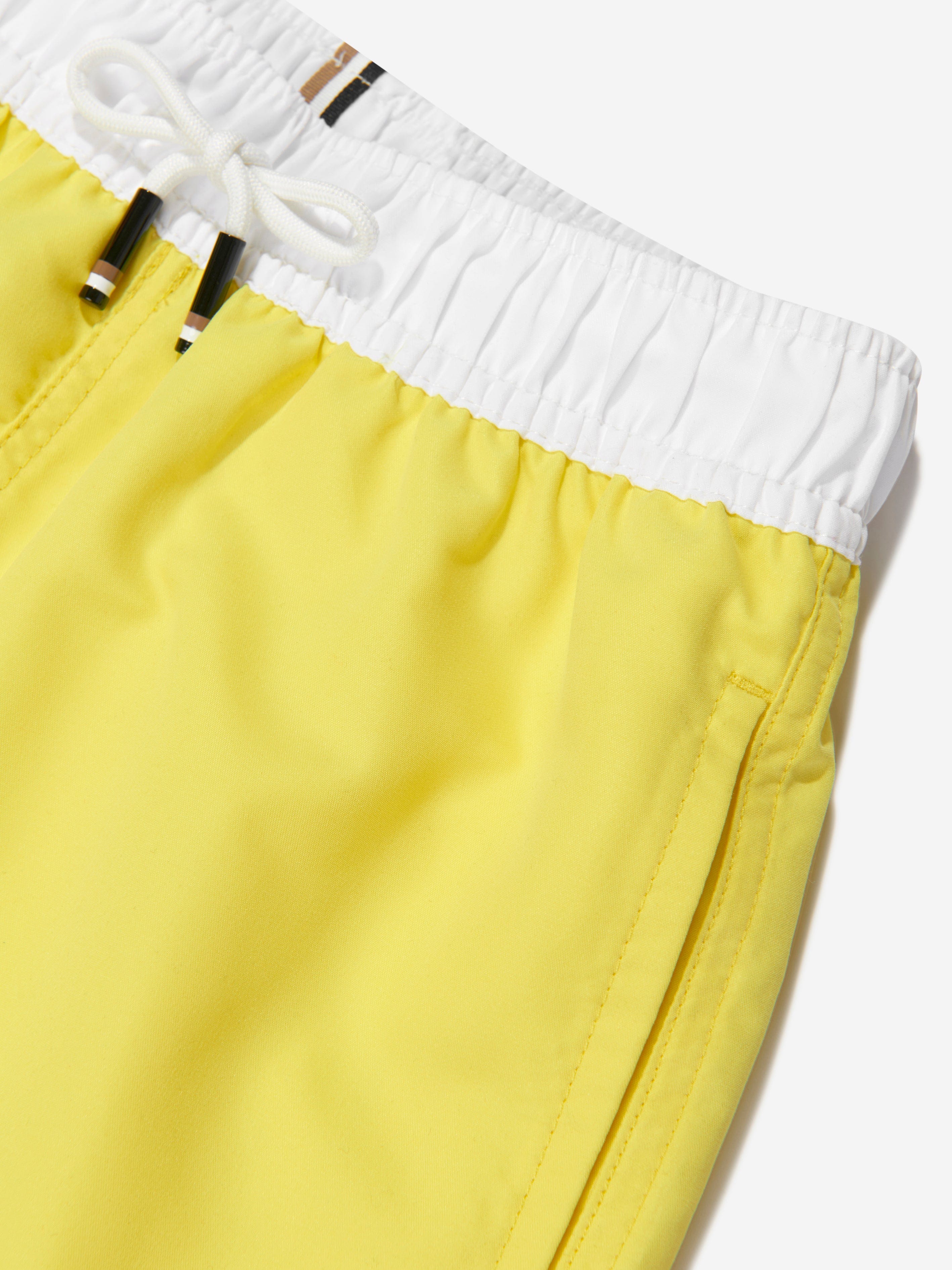 BOSS Boys Logo Swim Shorts in Yellow Best Pices Sale Online