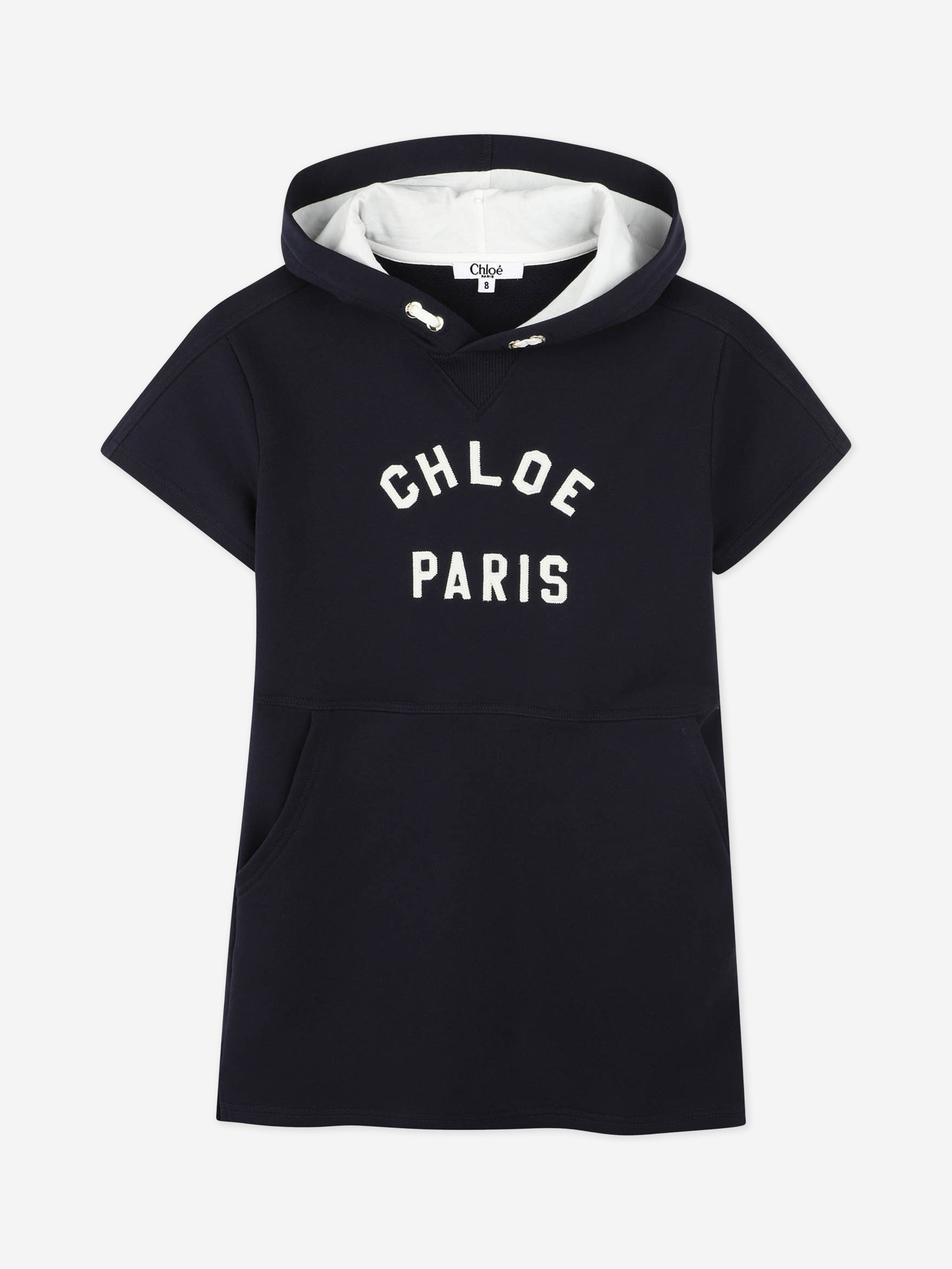 Chlo¨¦ Girls Hooded Sweater Dress in Navy With Paypal Online