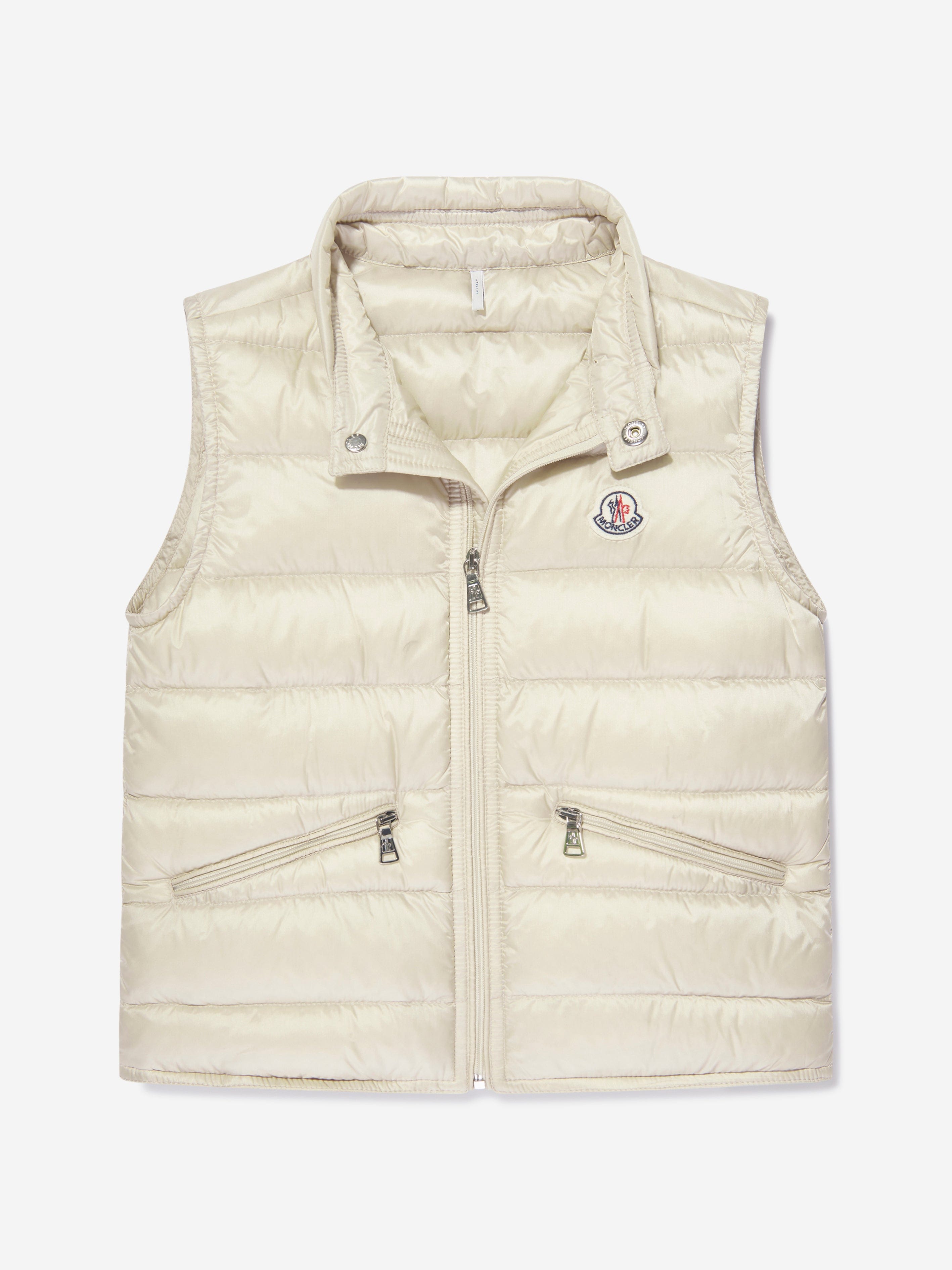 Moncler Enfant Boys Down Padded Gui Gilet in Beige Cheap Sale Marketable