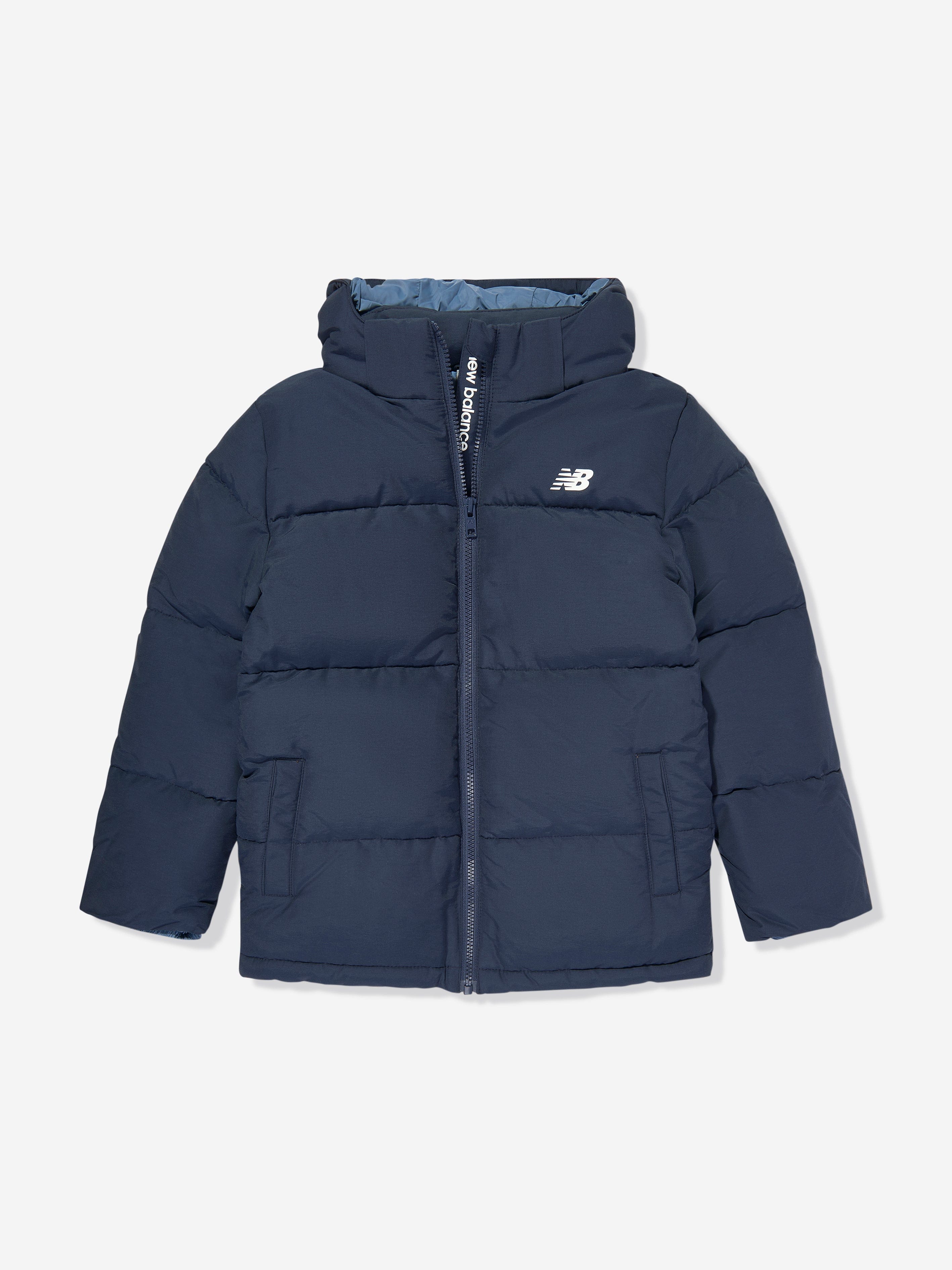 New Balance Boys Logo Puffer Jacket in Navy Clearance Online Fake