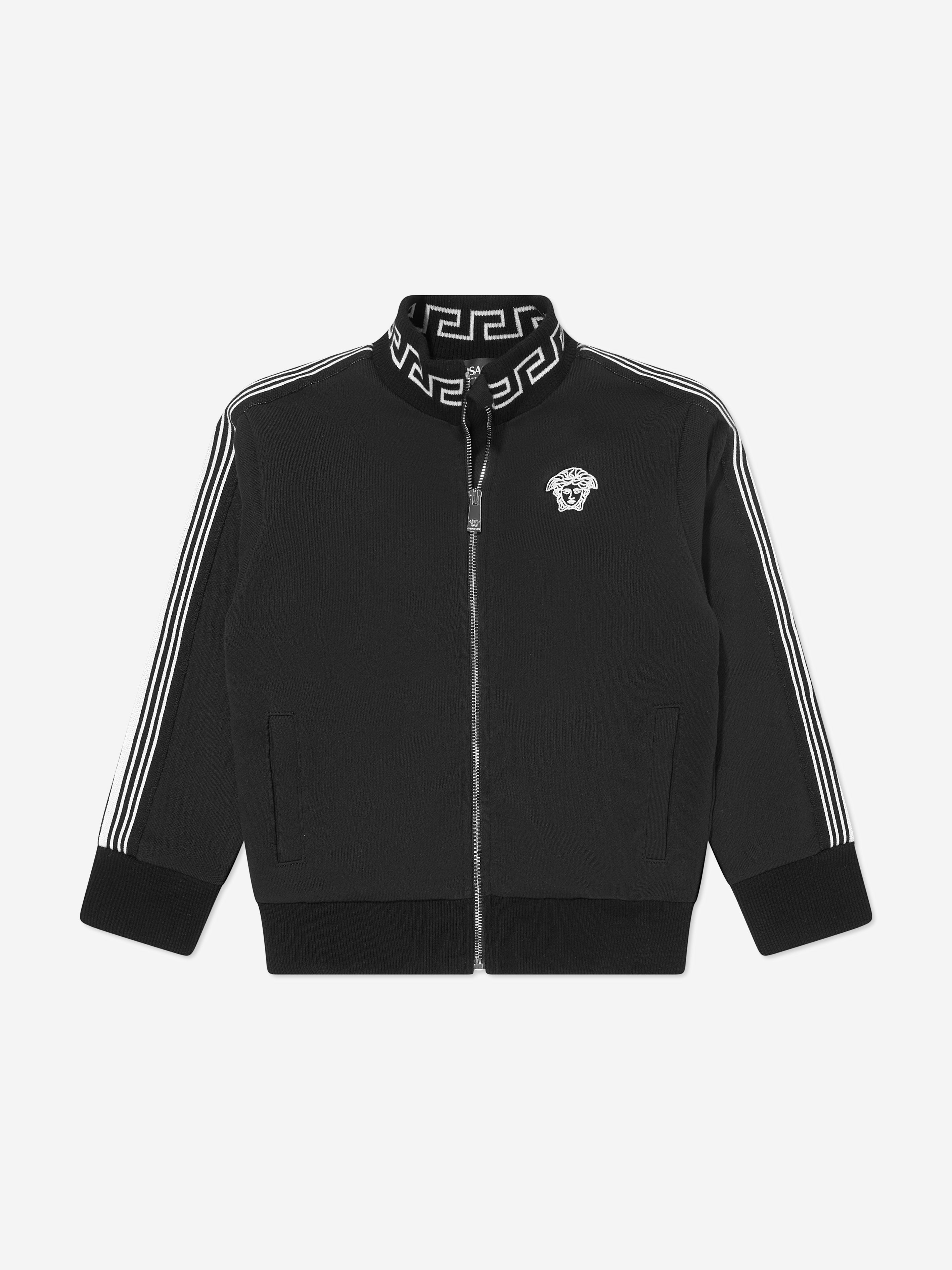 Versace Boys Medusa Logo Zip Up Top in Black Extremely For Sale