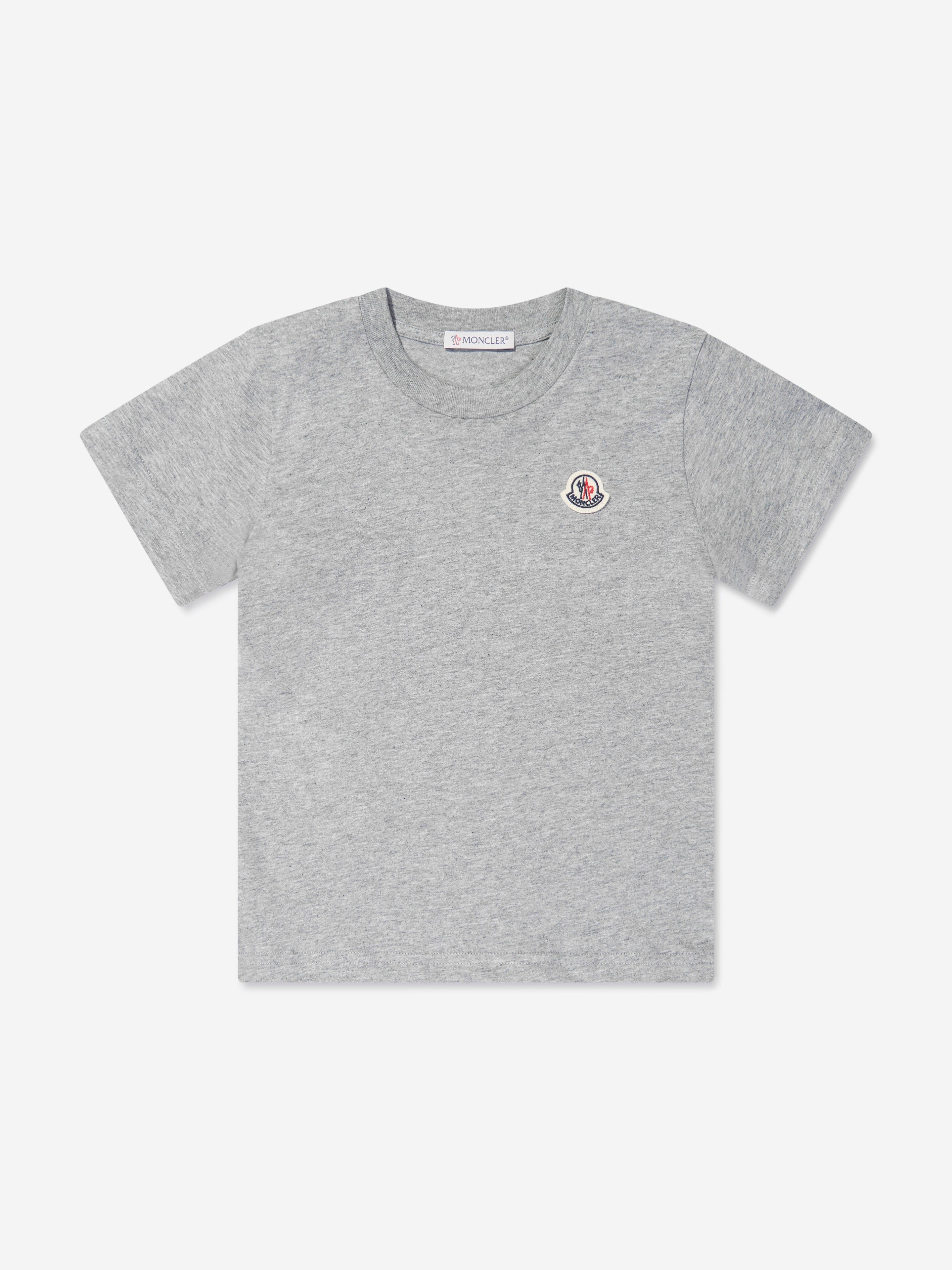 Moncler Enfant Kids Logo T-Shirt in Grey For Nice Cheap Price