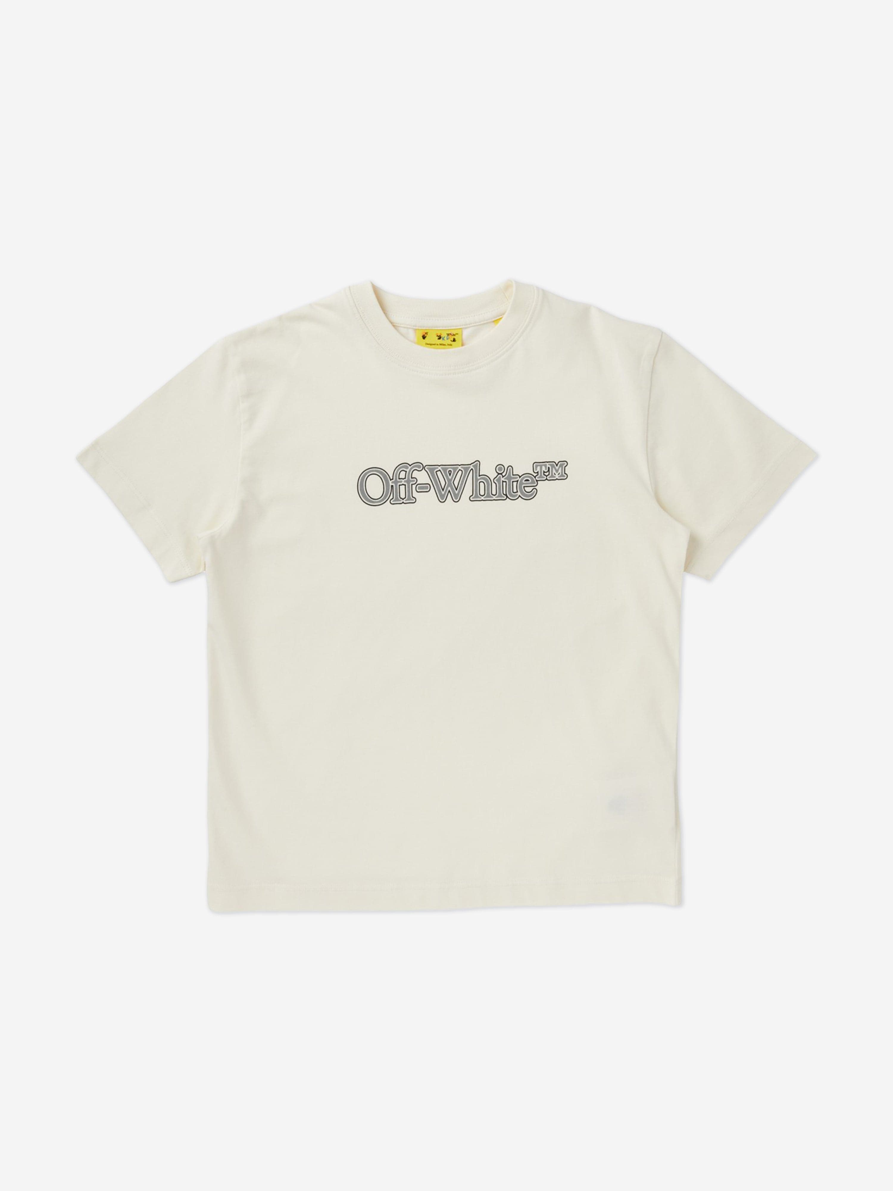 Off-White Kids Big Bookish T-Shirt in White New For Sale