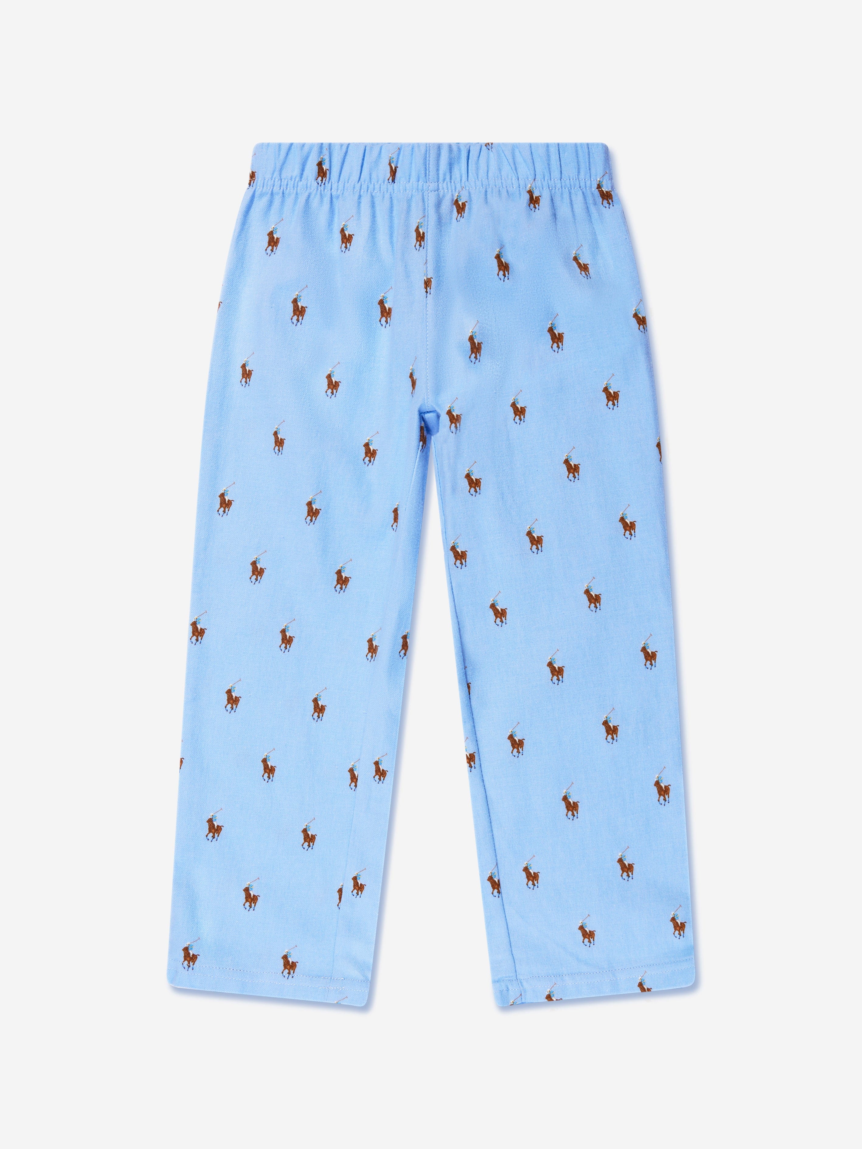 Ralph Lauren Boys Logo Pyjama Set in Blue Clearance 2025
