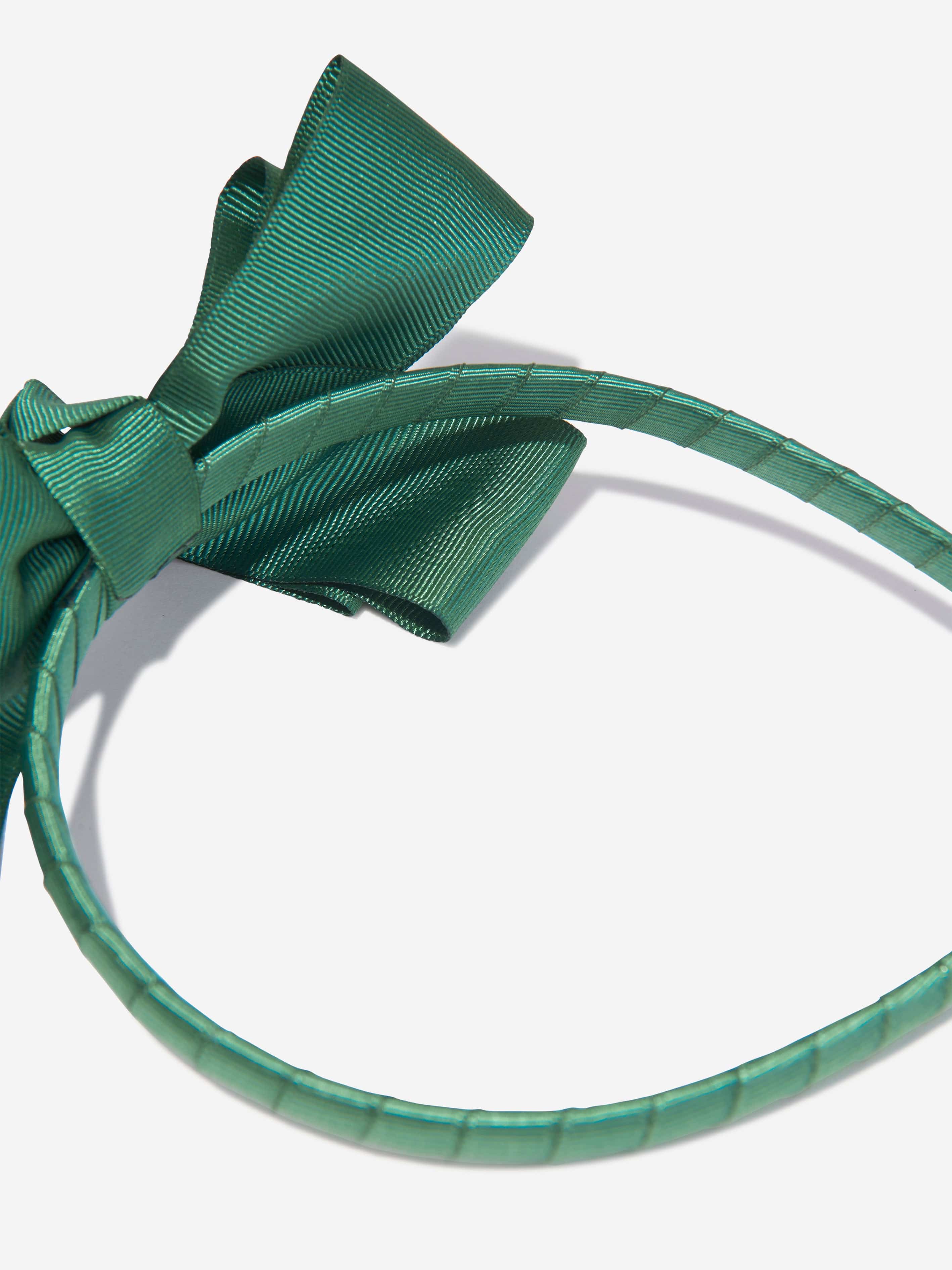 Mama Luma Girls Bow Headband in Green Outlet Best Sale