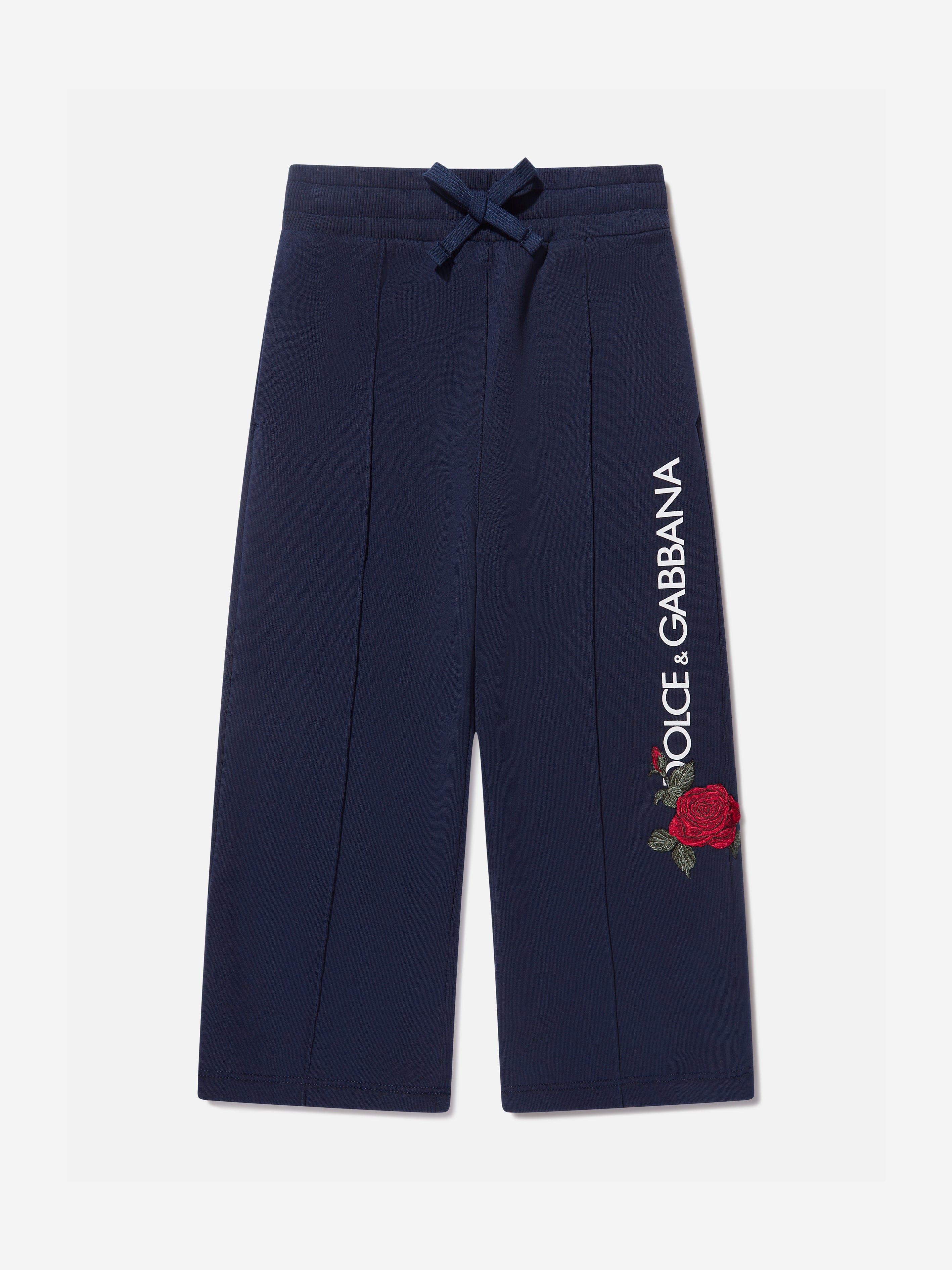 Dolce & Gabbana Girls Logo Joggers in Blue Limited Edition Cheap Pice