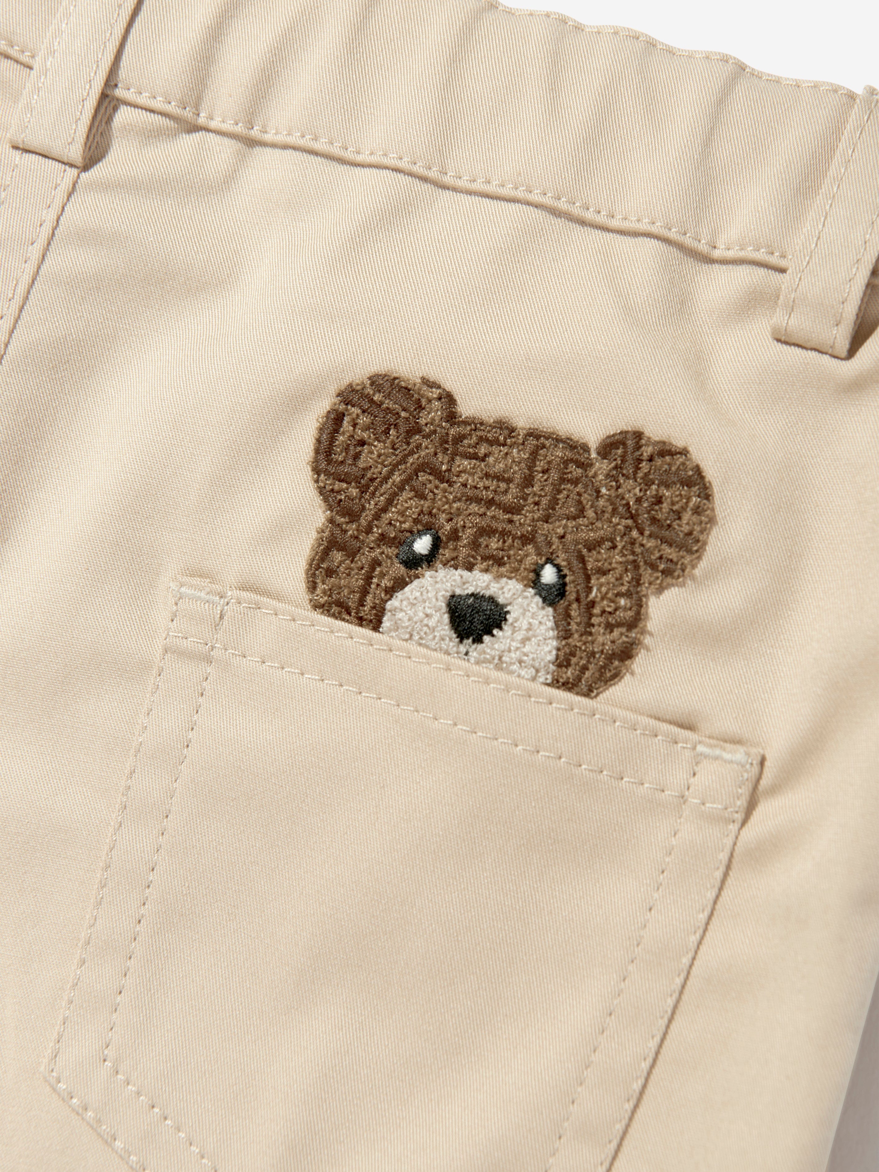 Fendi Baby Boys Gabardine Shorts in Beige Outlet Footaction