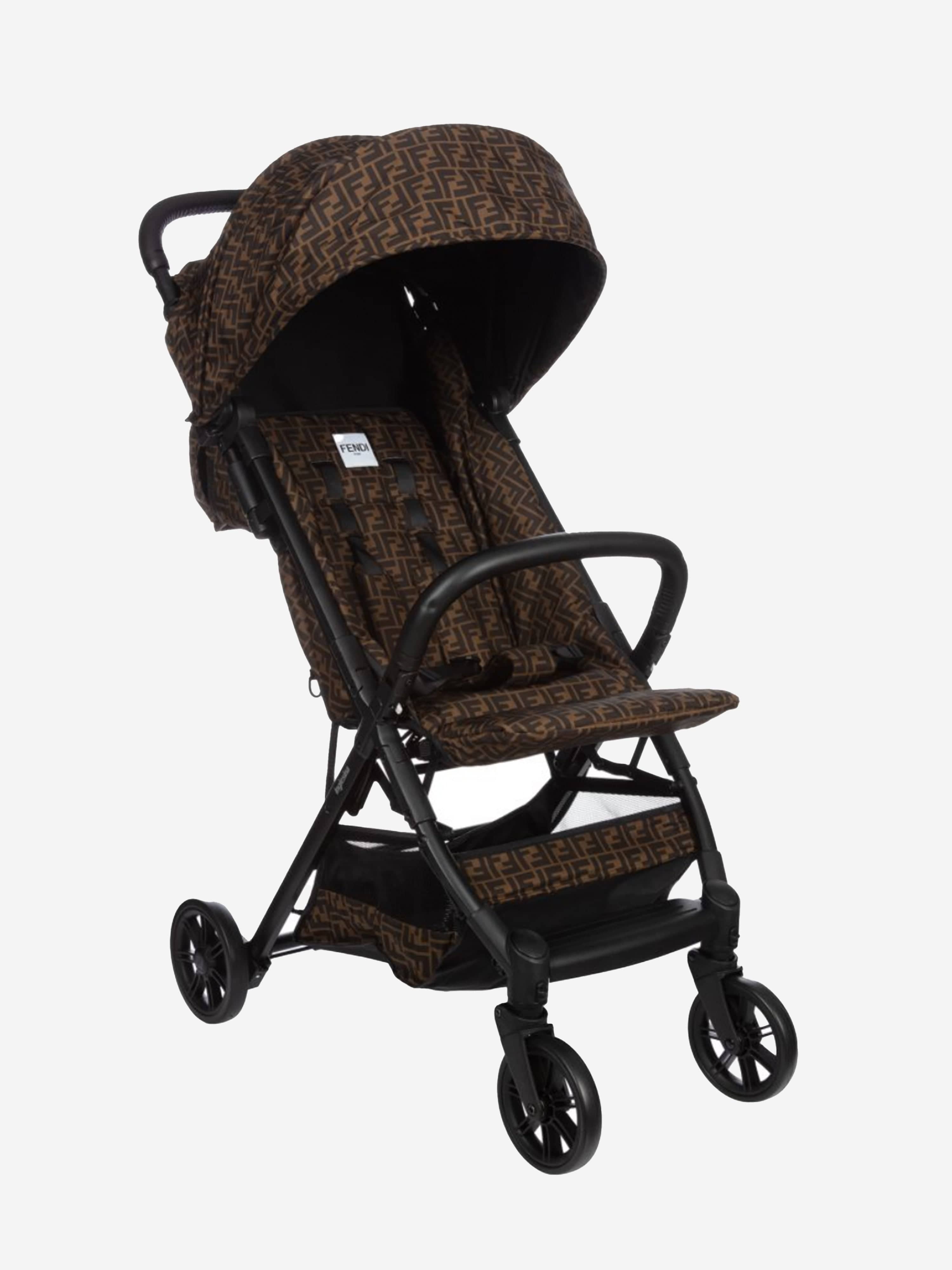 Fendi Baby Zucca Logo Baby Stroller in Brown Discount Big Sale