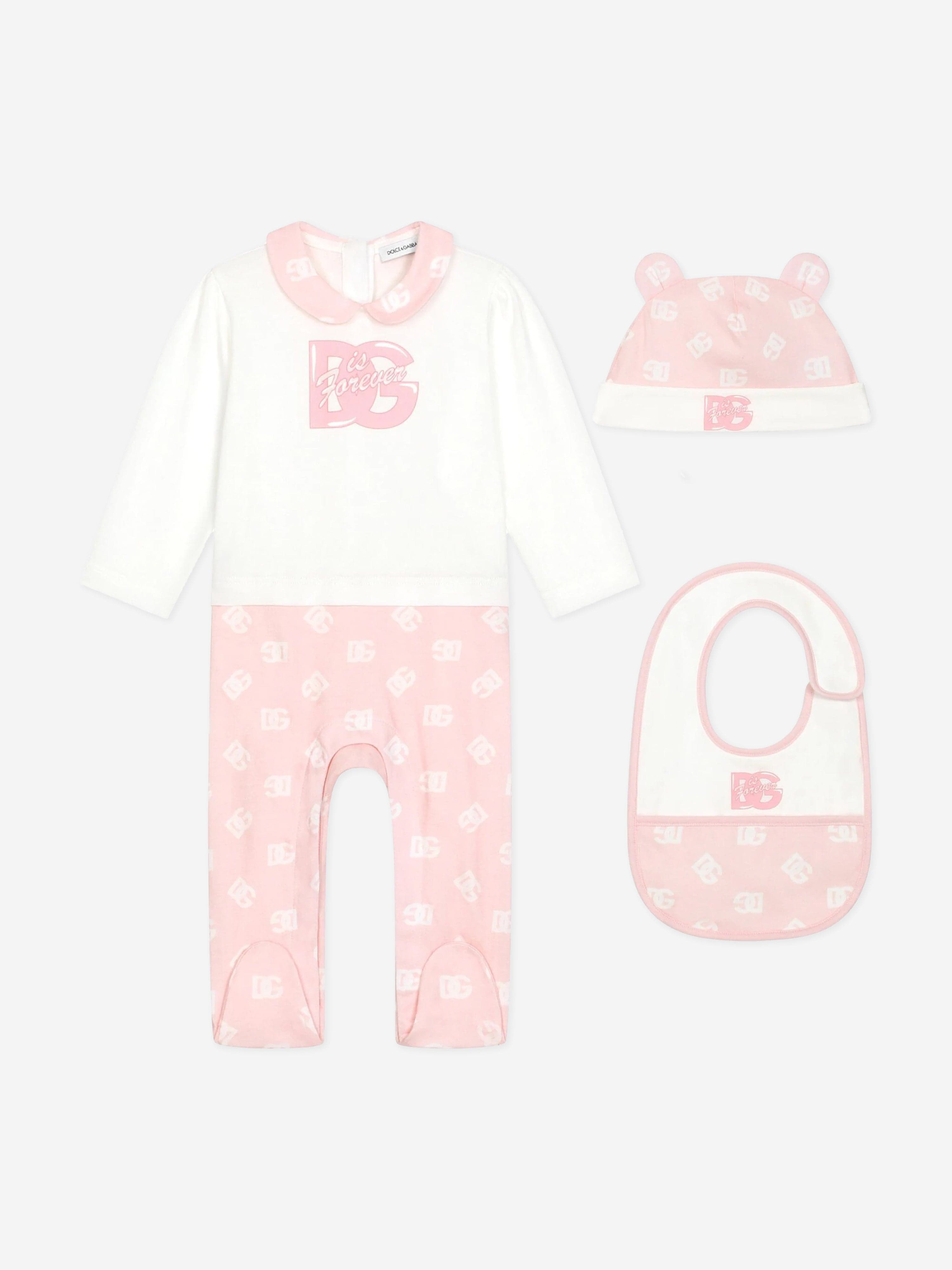 Dolce & Gabbana Baby Girls Babygrow Gift Set in Pink Sale Purchase